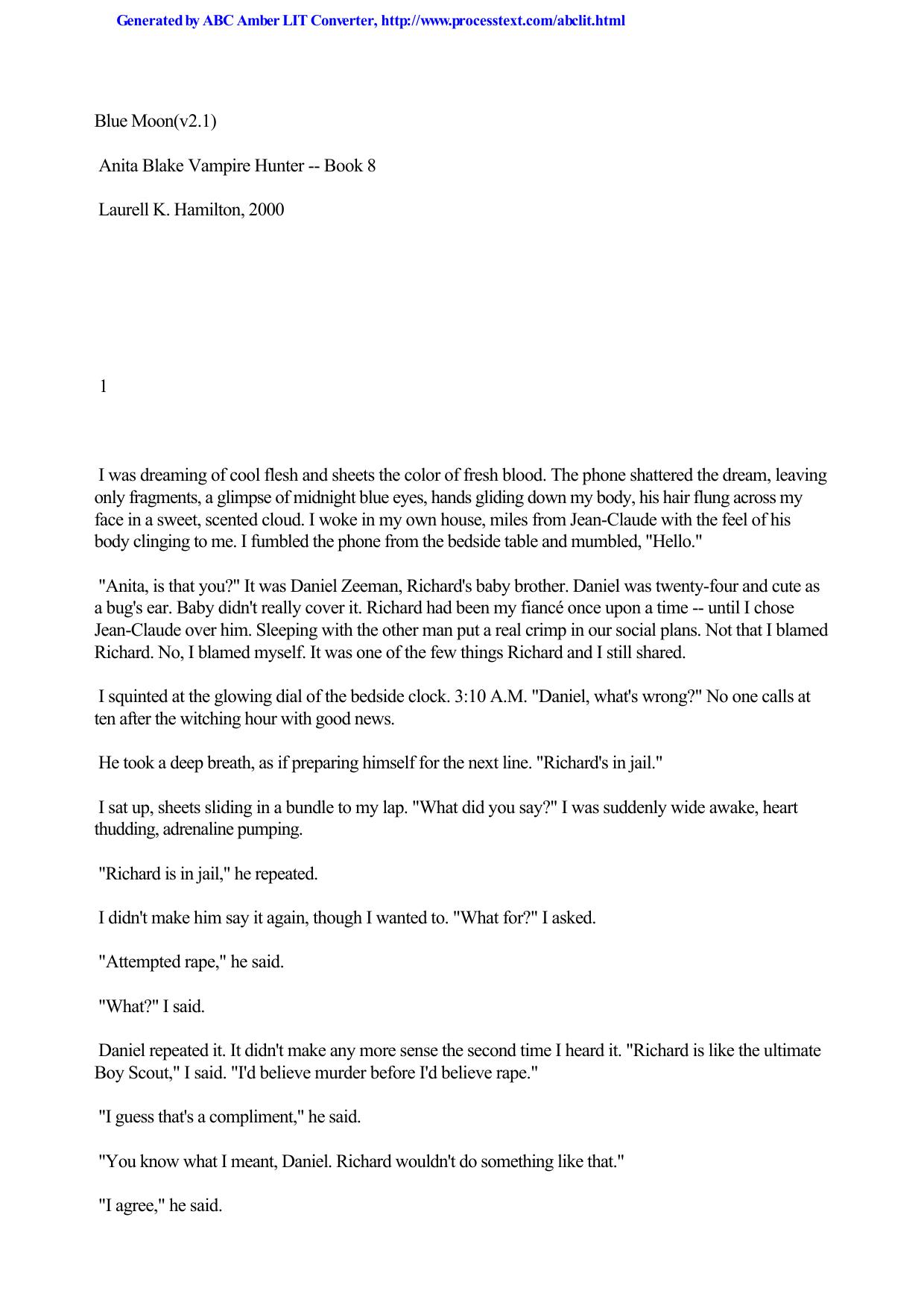 Laurell K. Hamilton - Anita Blake, Vampire Hunter 08 by Blue Moon