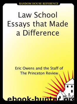 Law School Essays that Made a Difference by Princeton Review