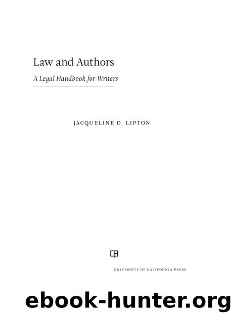 Law and Authors by Jacqueline D. Lipton