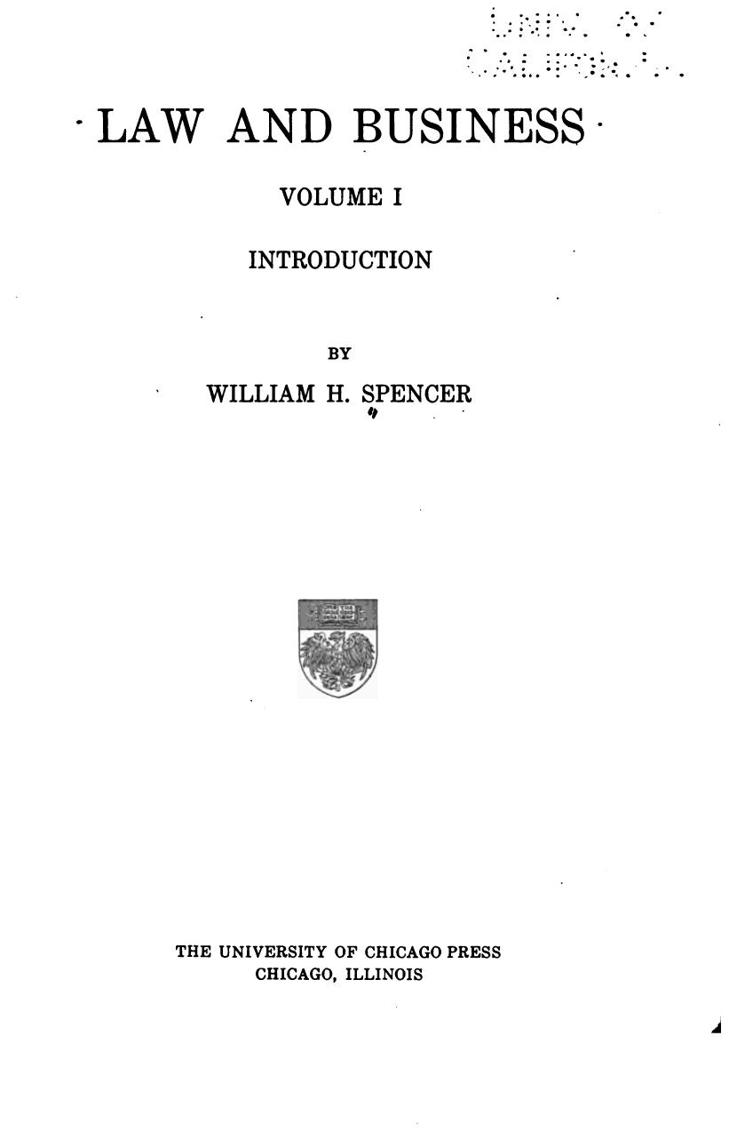 Law and Business ... by William Homer Spencer
