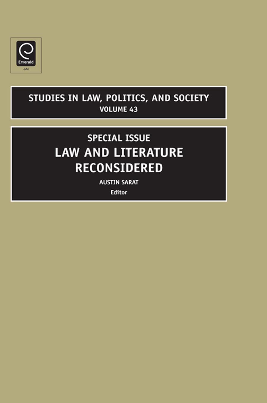 Law and Literature Reconsidered: Special Issue by Unknow