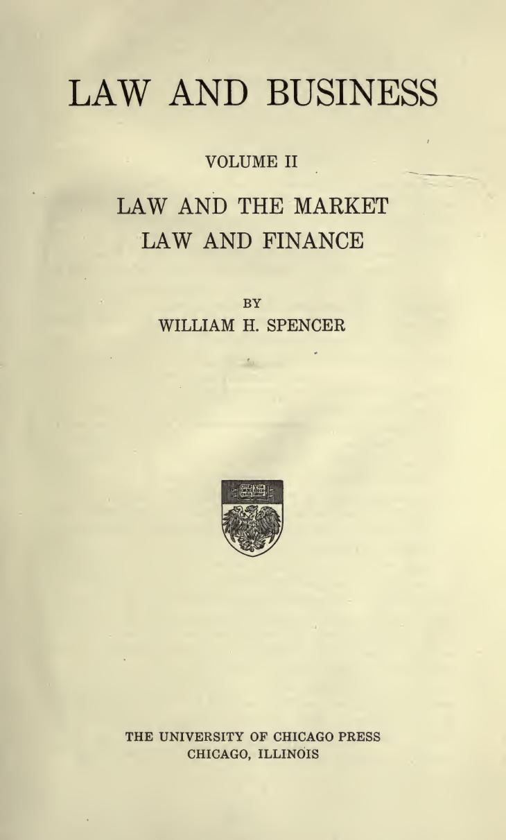 Law and business by Spencer William H. (William Homer) b. 1888