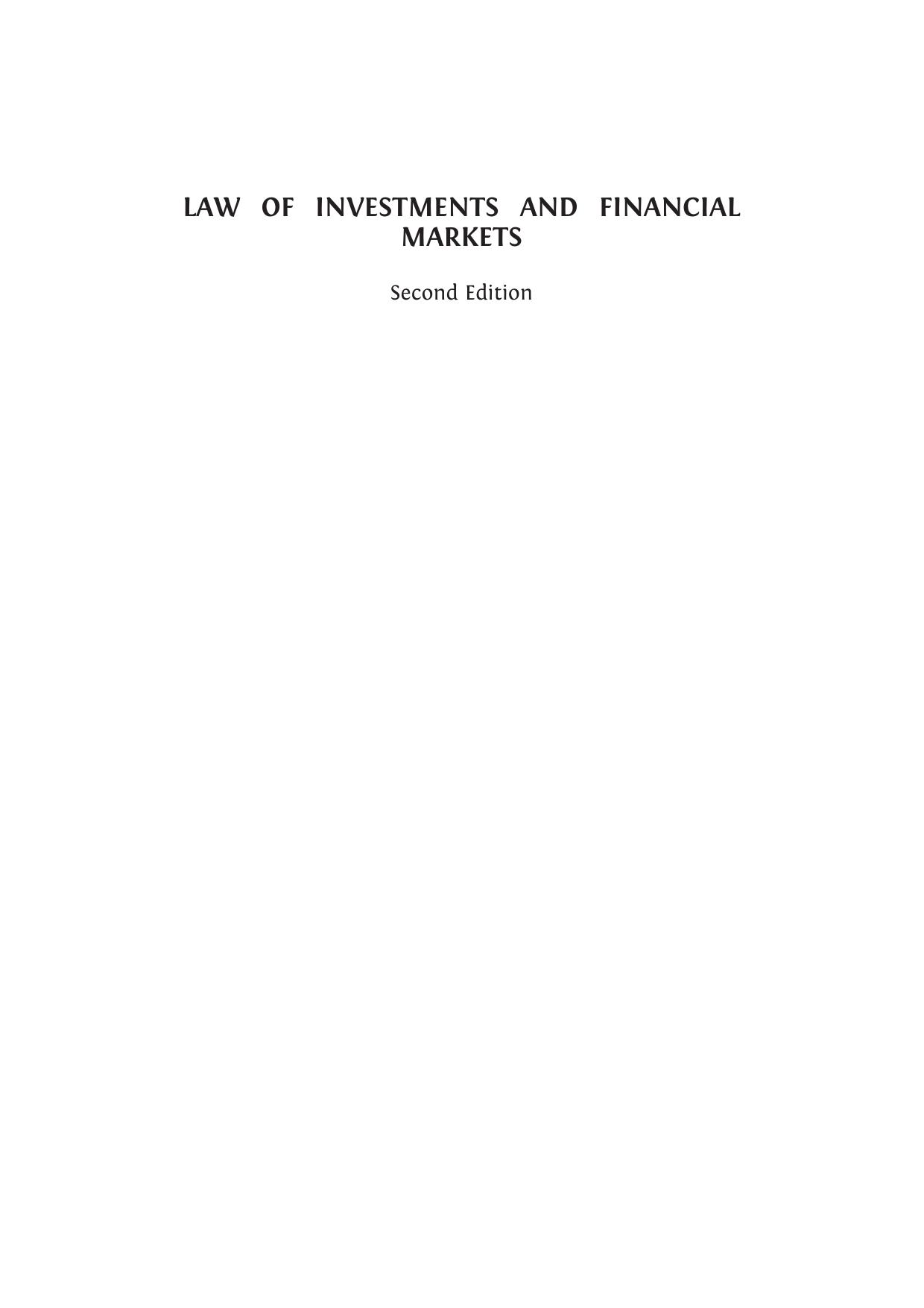 Law of investments and financial markets by Melissa Naylor; Elizabeth Shi (editor)