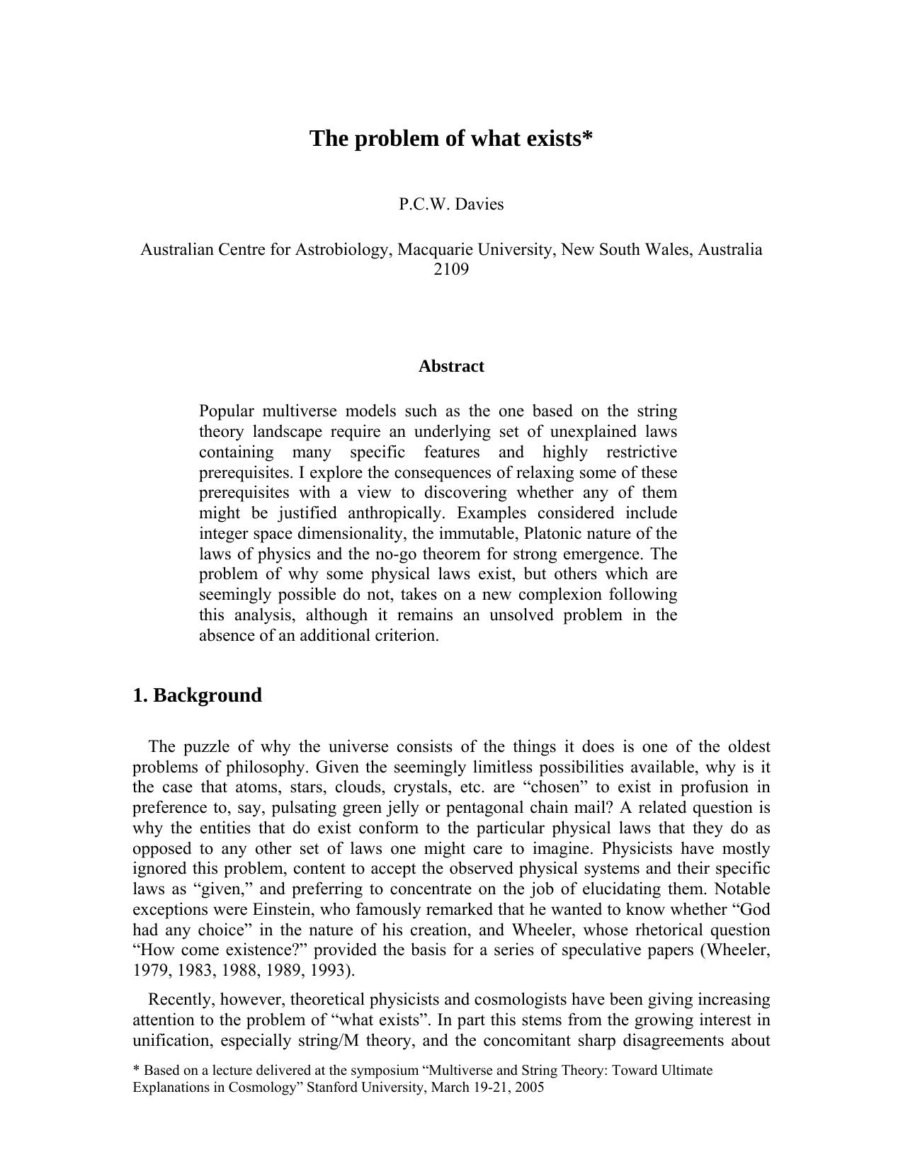 Law or Lore by Paul Davies