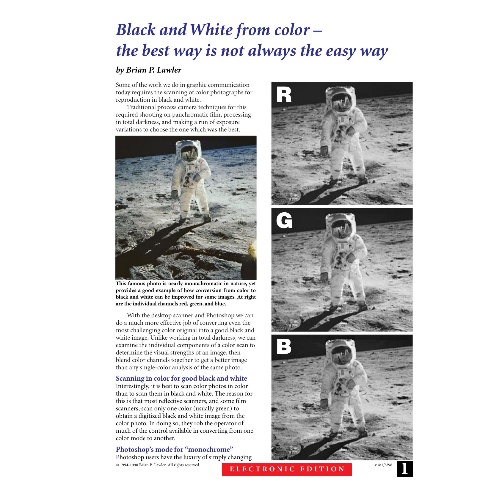 Lawler B.P. Black and White from color by the best way is not always the easy way (1998)(en)(4s)