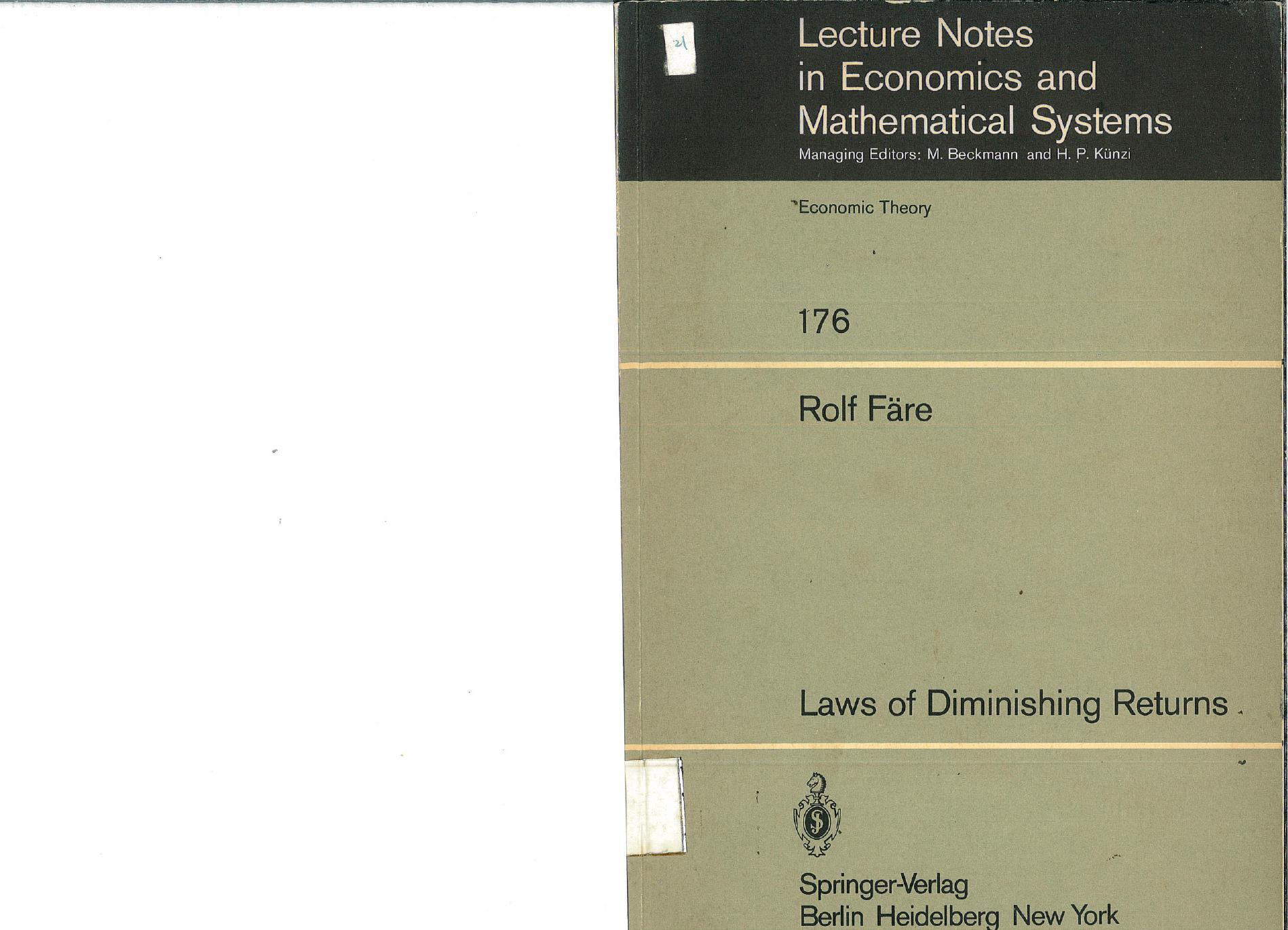 Laws of diminishing returns by rolf Färe