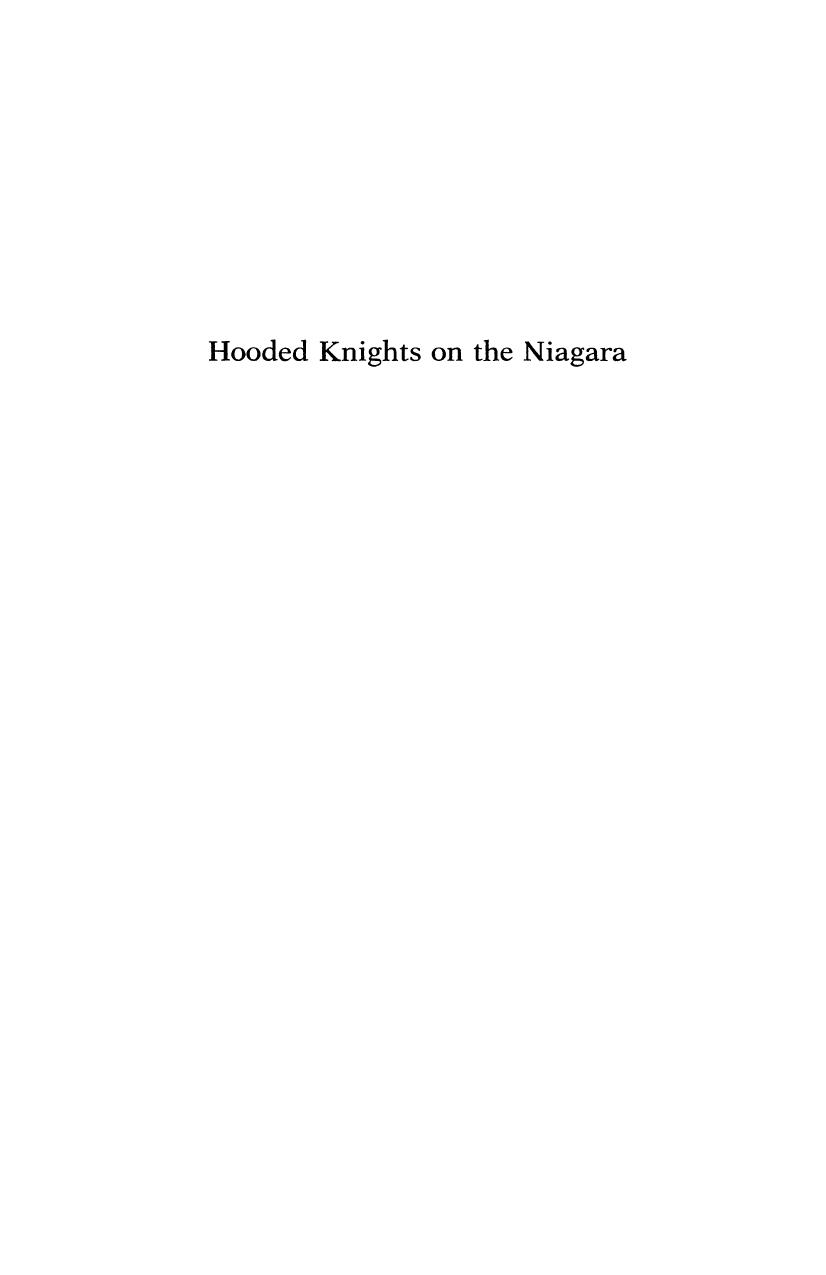 Lay by Hooded Knights on the Niagara. The Ku Klux Klan in Buffalo New York (1995)