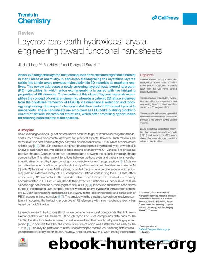 Layered rare-earth hydroxides: crystal engineering toward functional nanosheets by Jianbo Liang & Renzhi Ma & Takayoshi Sasaki