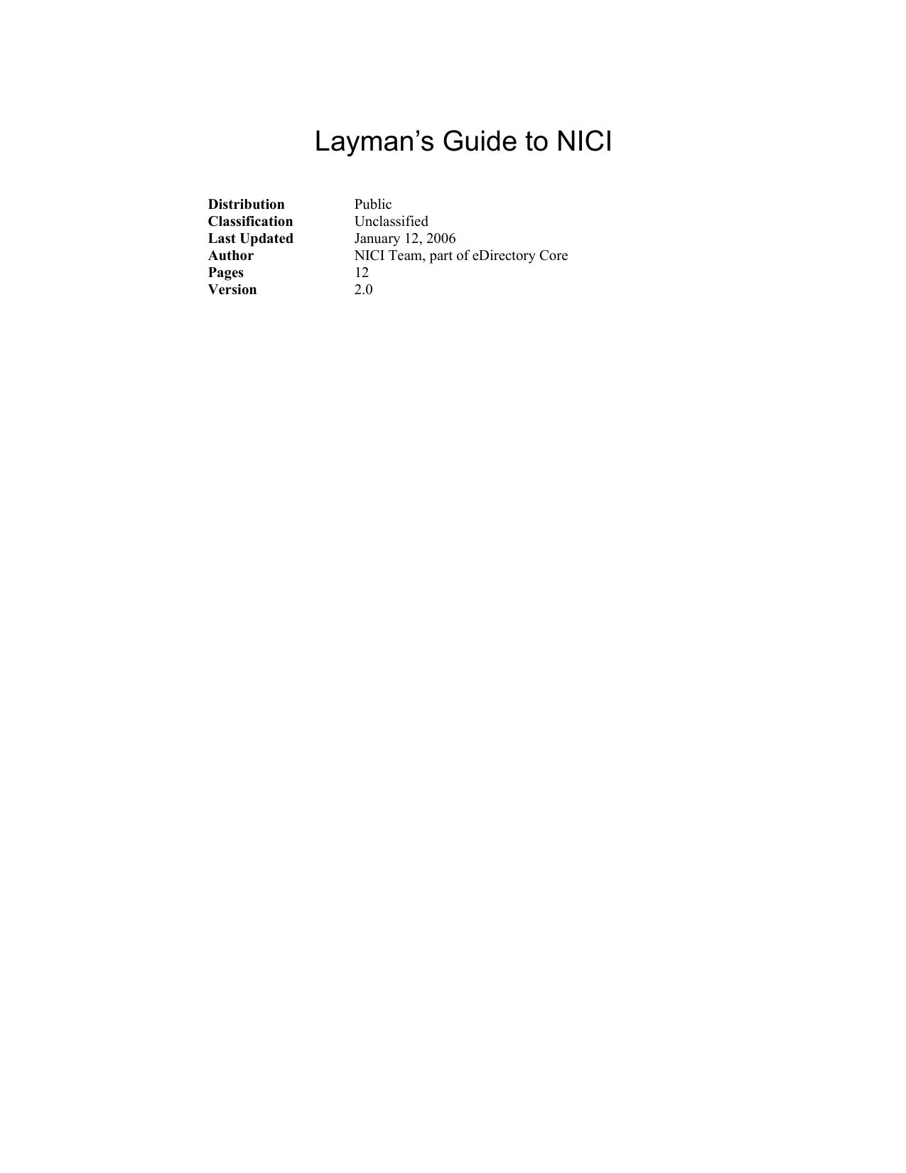 Laymanâs Guide to NICI by Tolga Acar