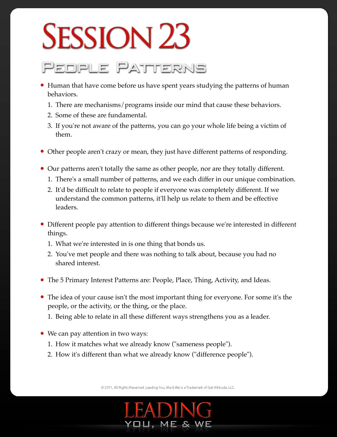 Leading You Me & We 23 People Patterns by Eben Pagan