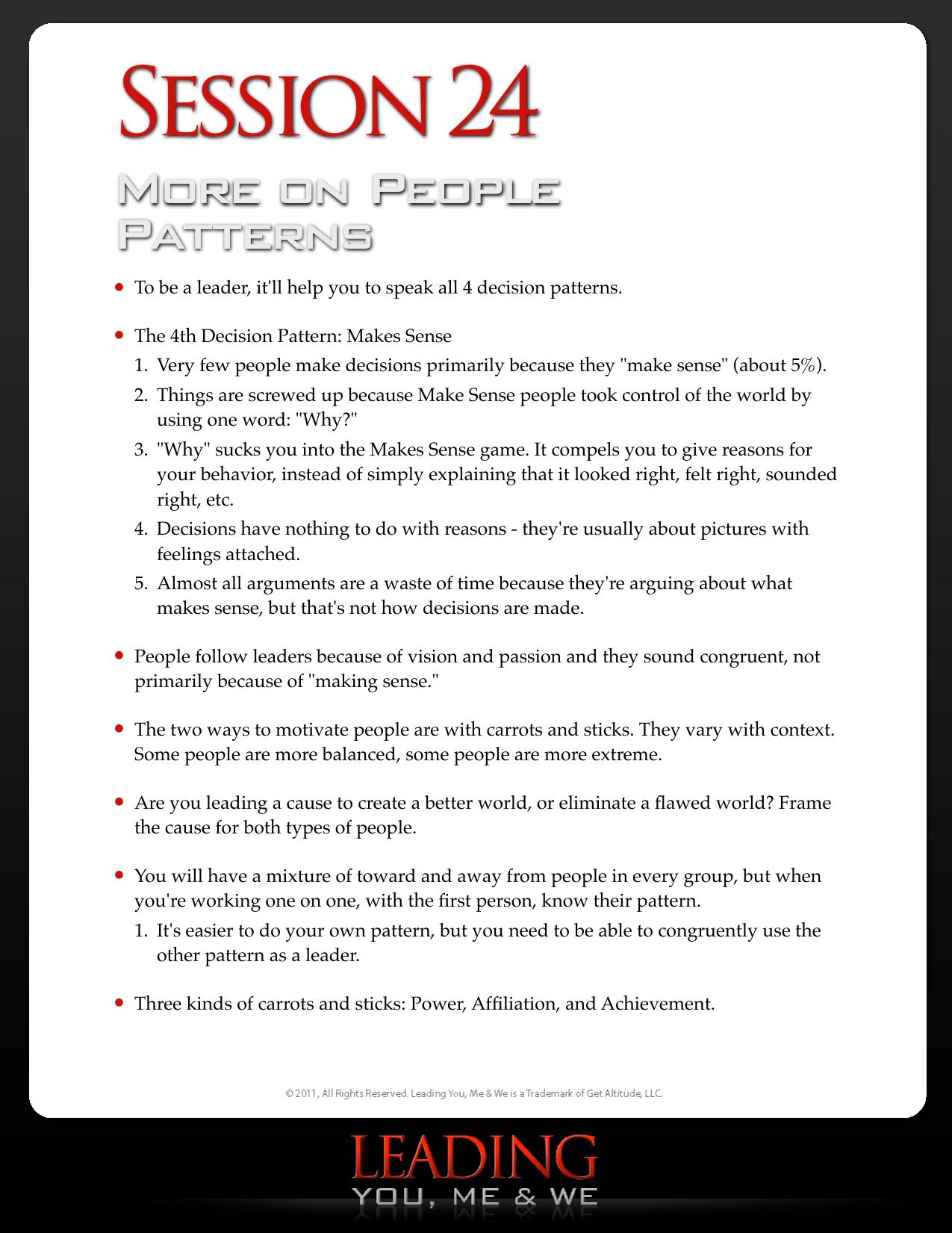 Leading You Me & We 24 More On People Patterns by Eben Pagan