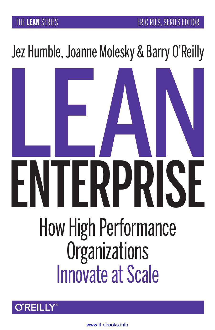 Lean Enterprise by Jez Humble Joanne Molesky & Barry O'Reilly