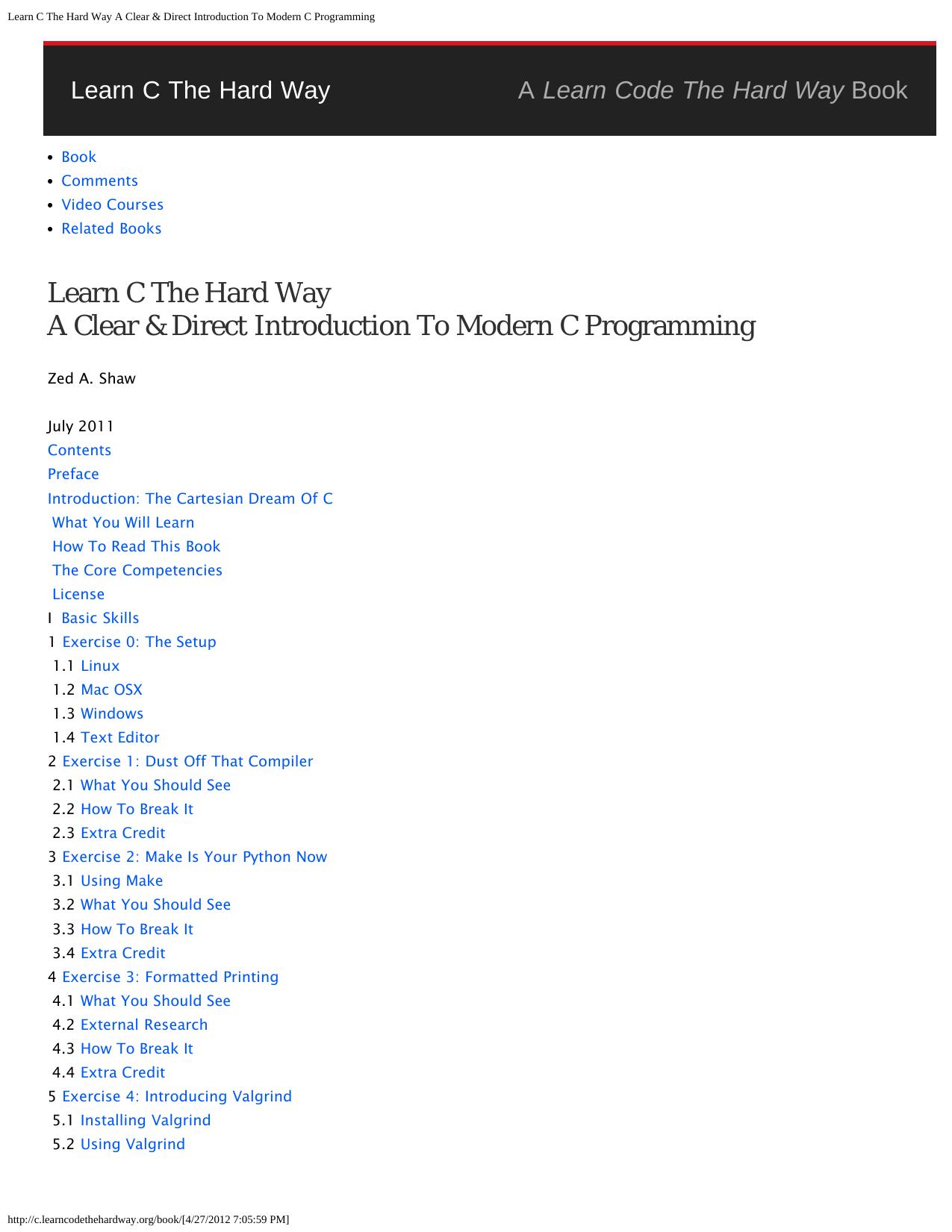 Learn C The Hard Way A Clear & Direct Introduction To Modern C Programming by Unknown