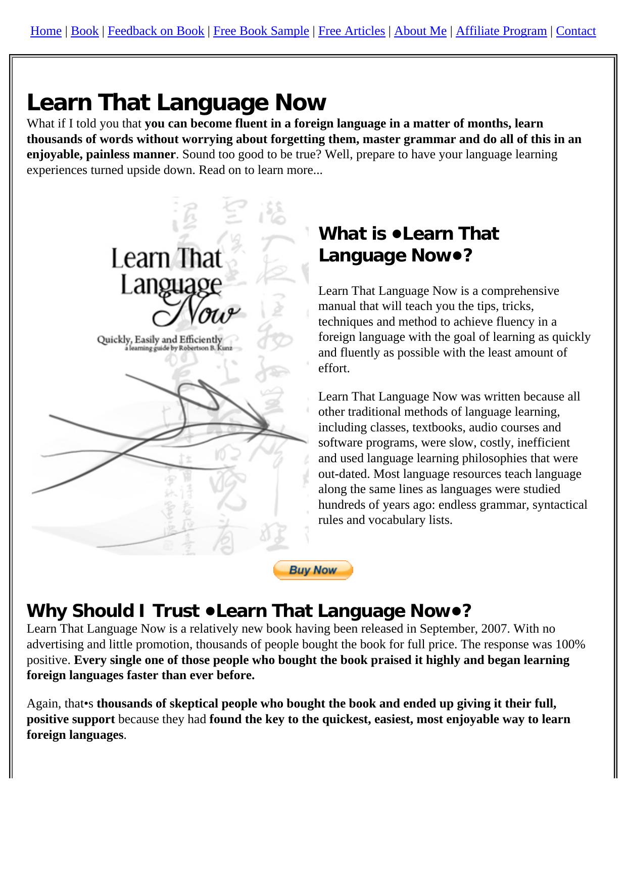 Learn That Language Now Foreign Language Learning Ebook. by Best of Kuszter's Collection