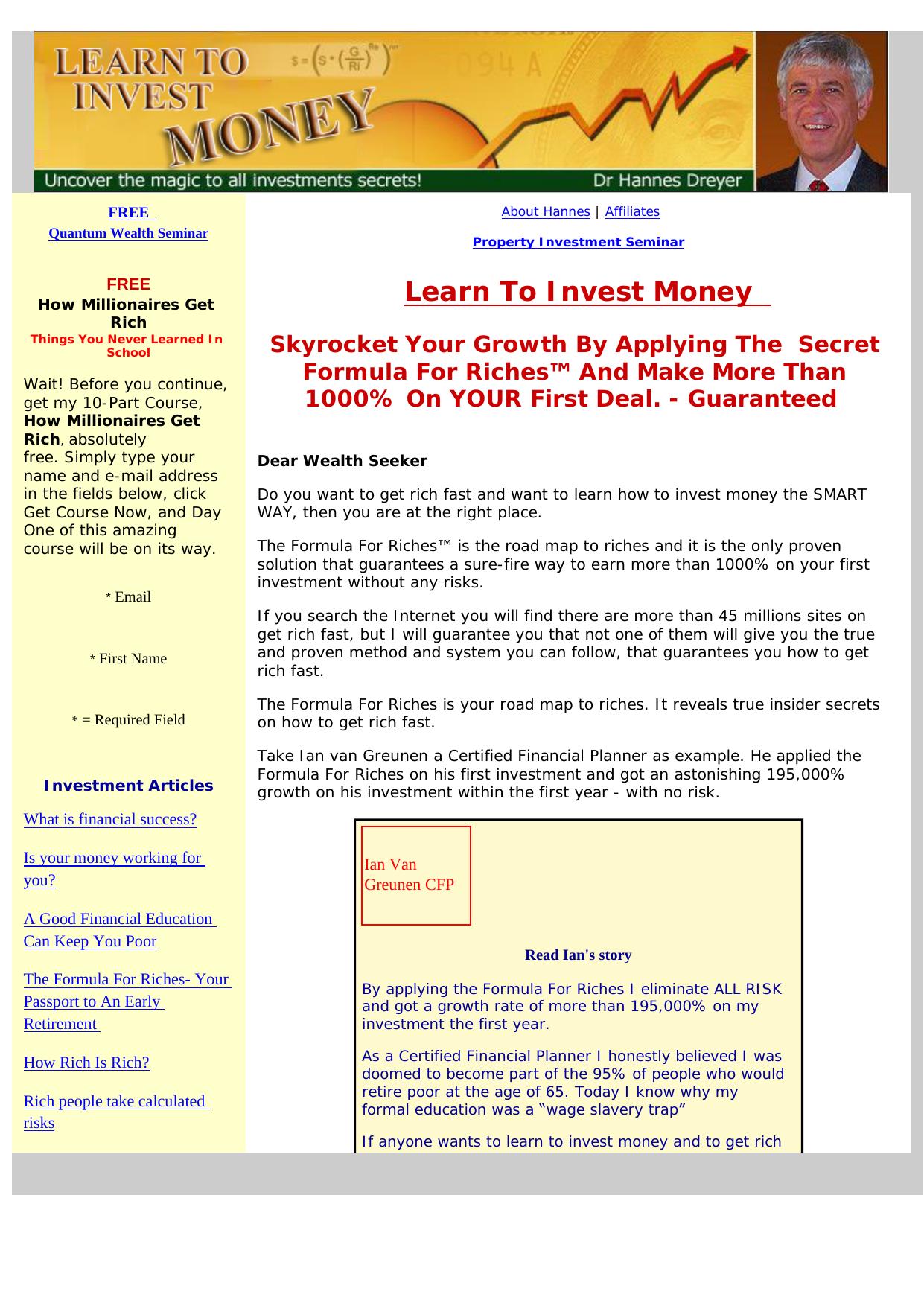 Learn To Invest Money Better Than The Experts - Guaranteed. by Best of Kuszter's Collection