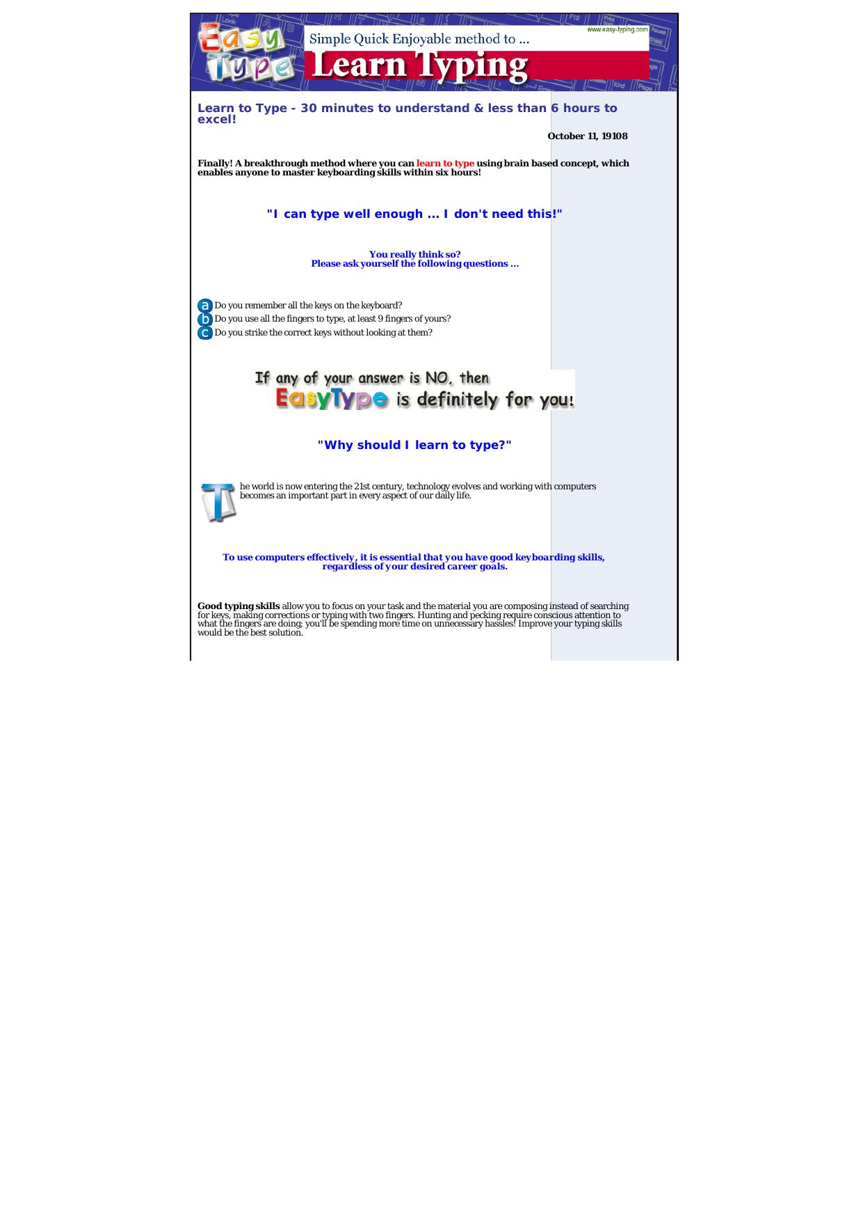 Learn To Type With Easy To Learn Typing! by Best of Kuszter's Collection