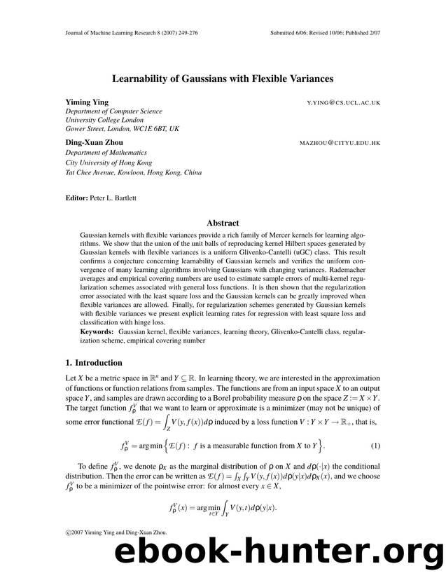 Learnability of Gaussians with Flexible Variances by Unknown