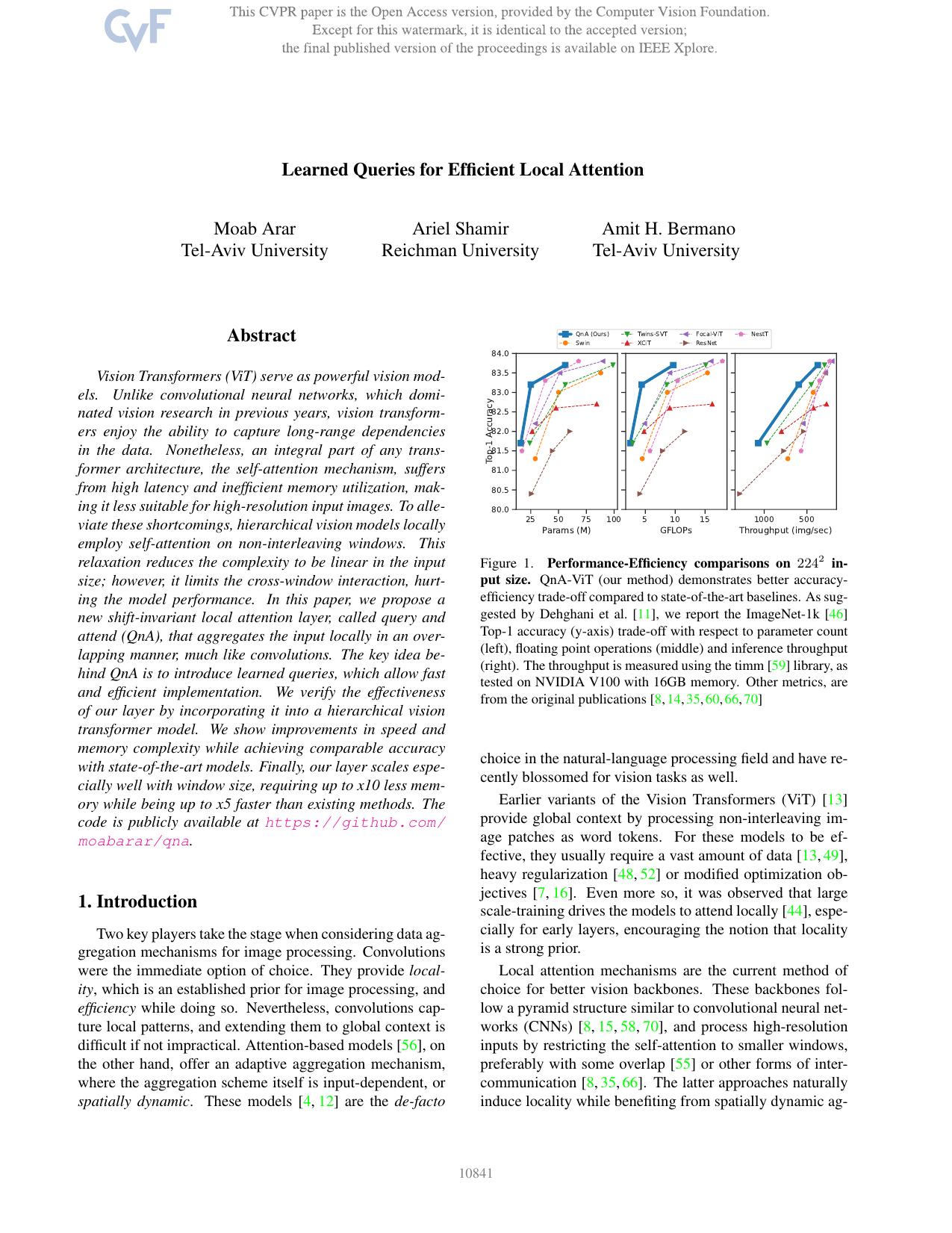 Learned Queries for Efficient Local Attention by Moab Arar & Ariel Shamir & Amit H. Bermano