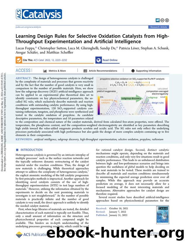 Learning Design Rules for Selective Oxidation Catalysts from High-Throughput Experimentation and Artificial Intelligence by unknow