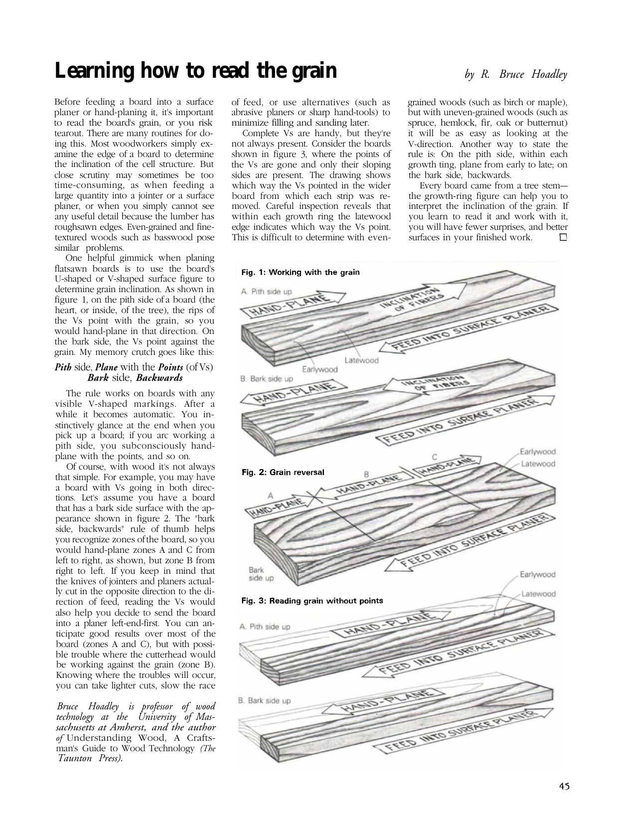 Learning How to Read the Grain by R. Bruce Hoadley