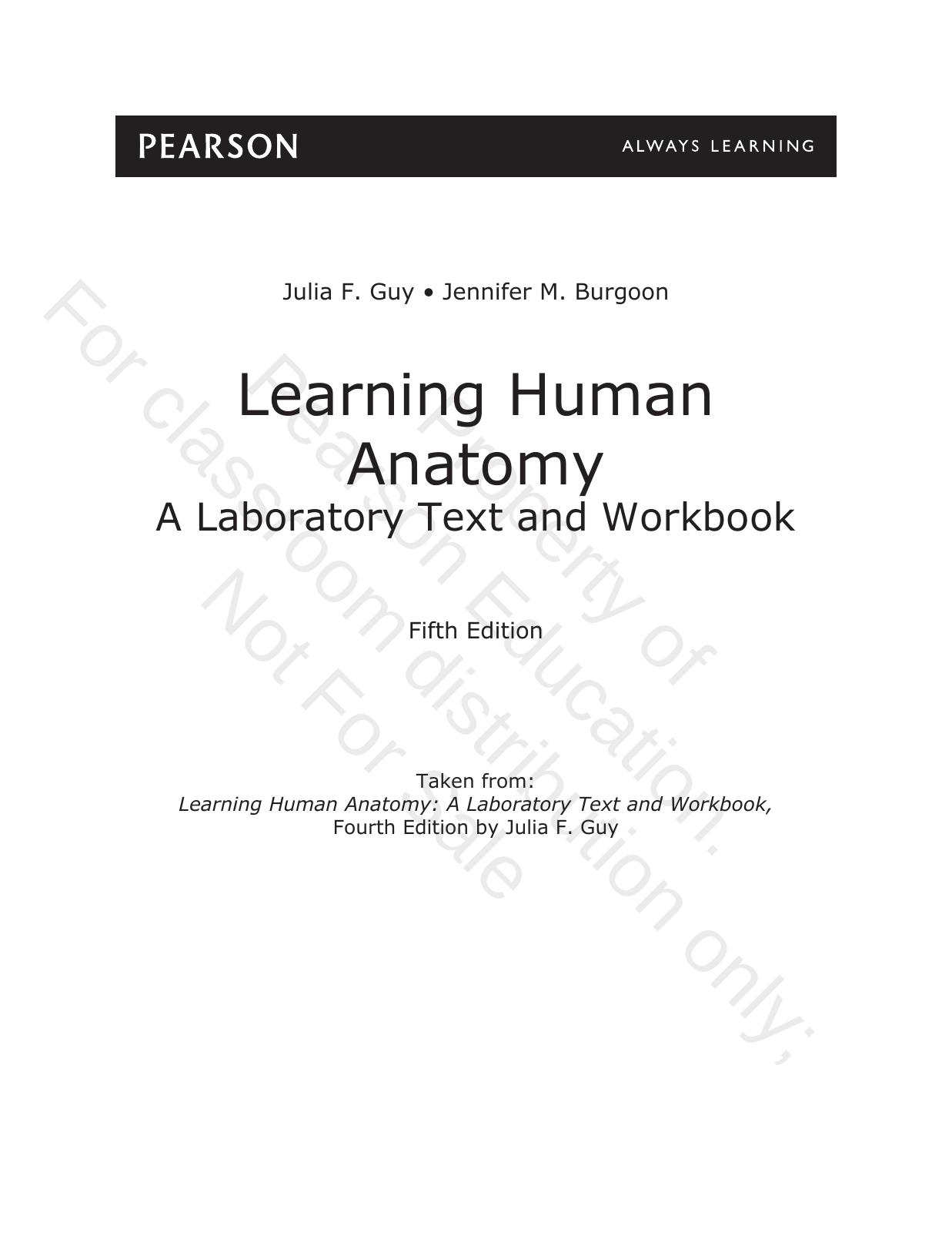 Learning Human Anatomy: A Laboratory Text and Workbook by Julia Guy and Jennifer Burgoon