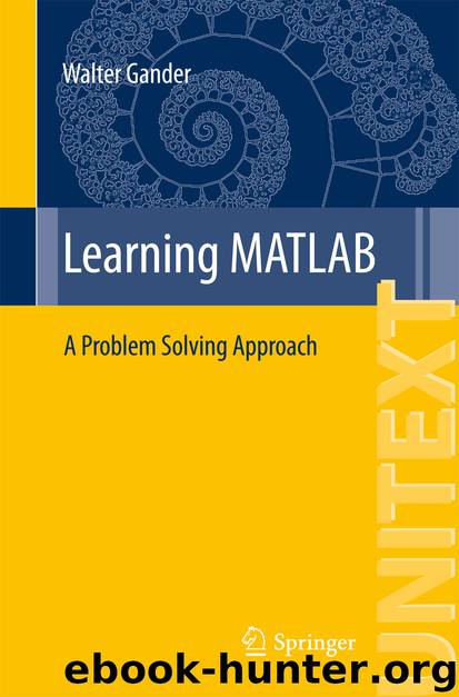 Learning MATLAB by Walter Gander