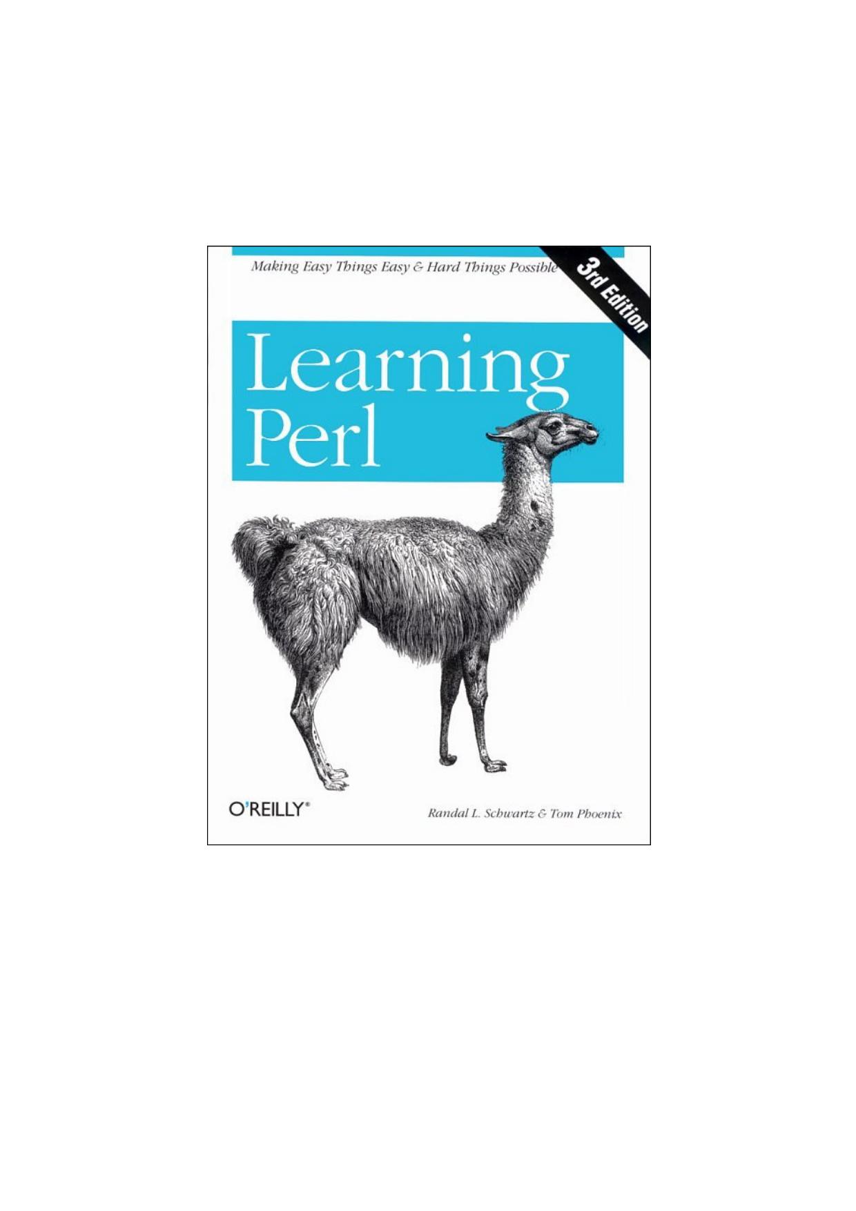 Learning Perl 3rd Edition by Randal L. Schwartz & Tom Phoenix