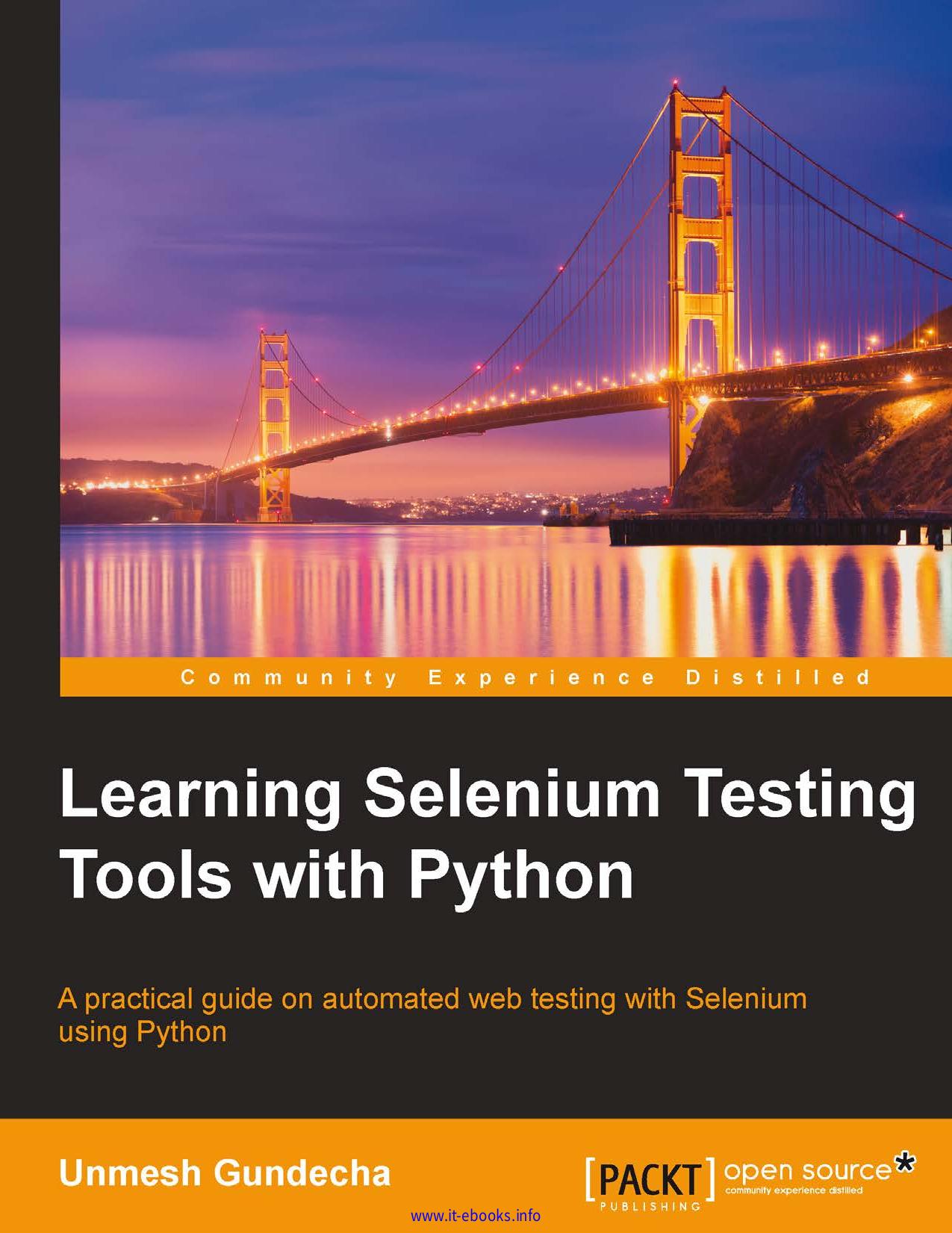 Learning Selenium Testing Tools with Python by unknow