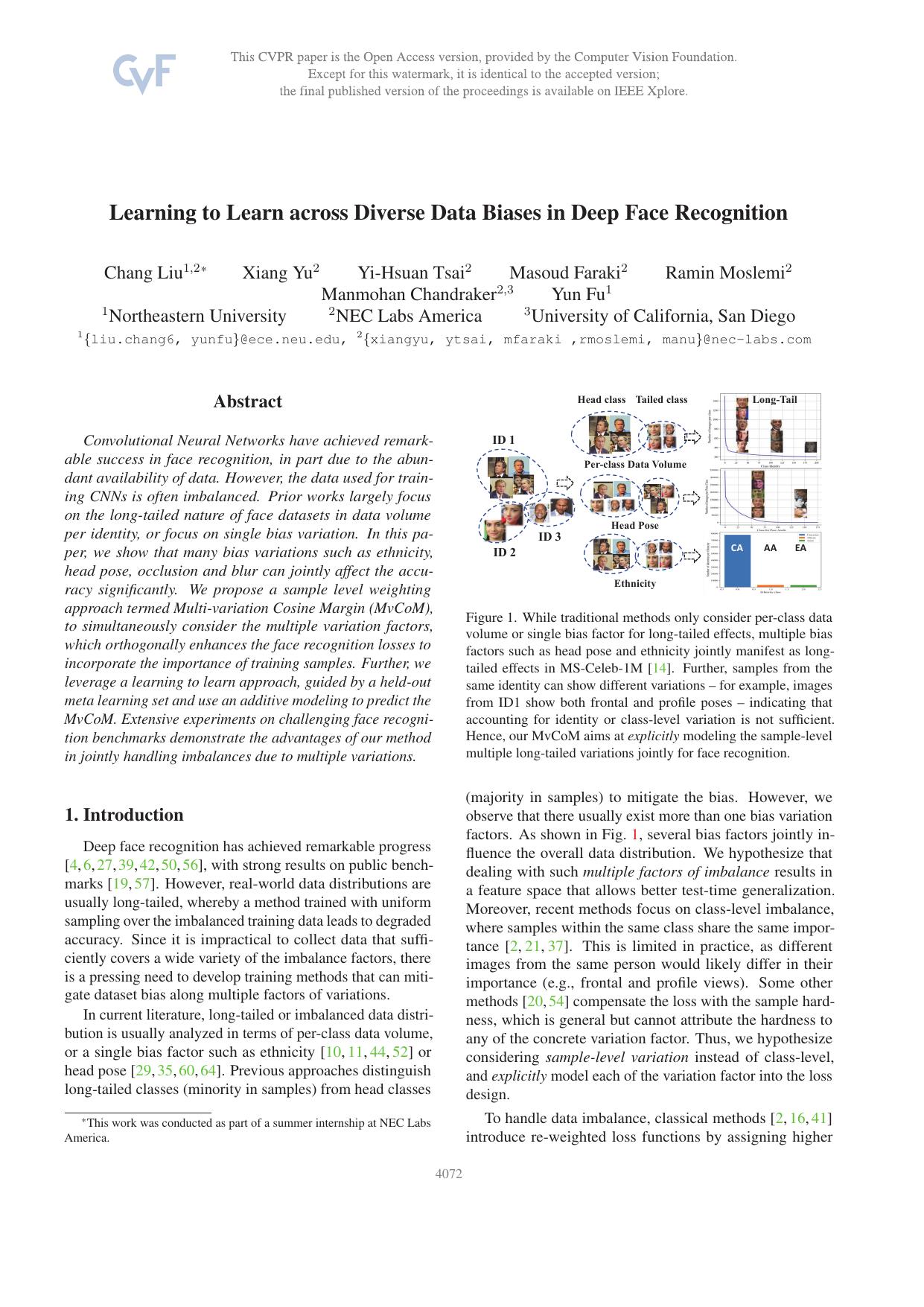 Learning To Learn Across Diverse Data Biases in Deep Face Recognition by unknow