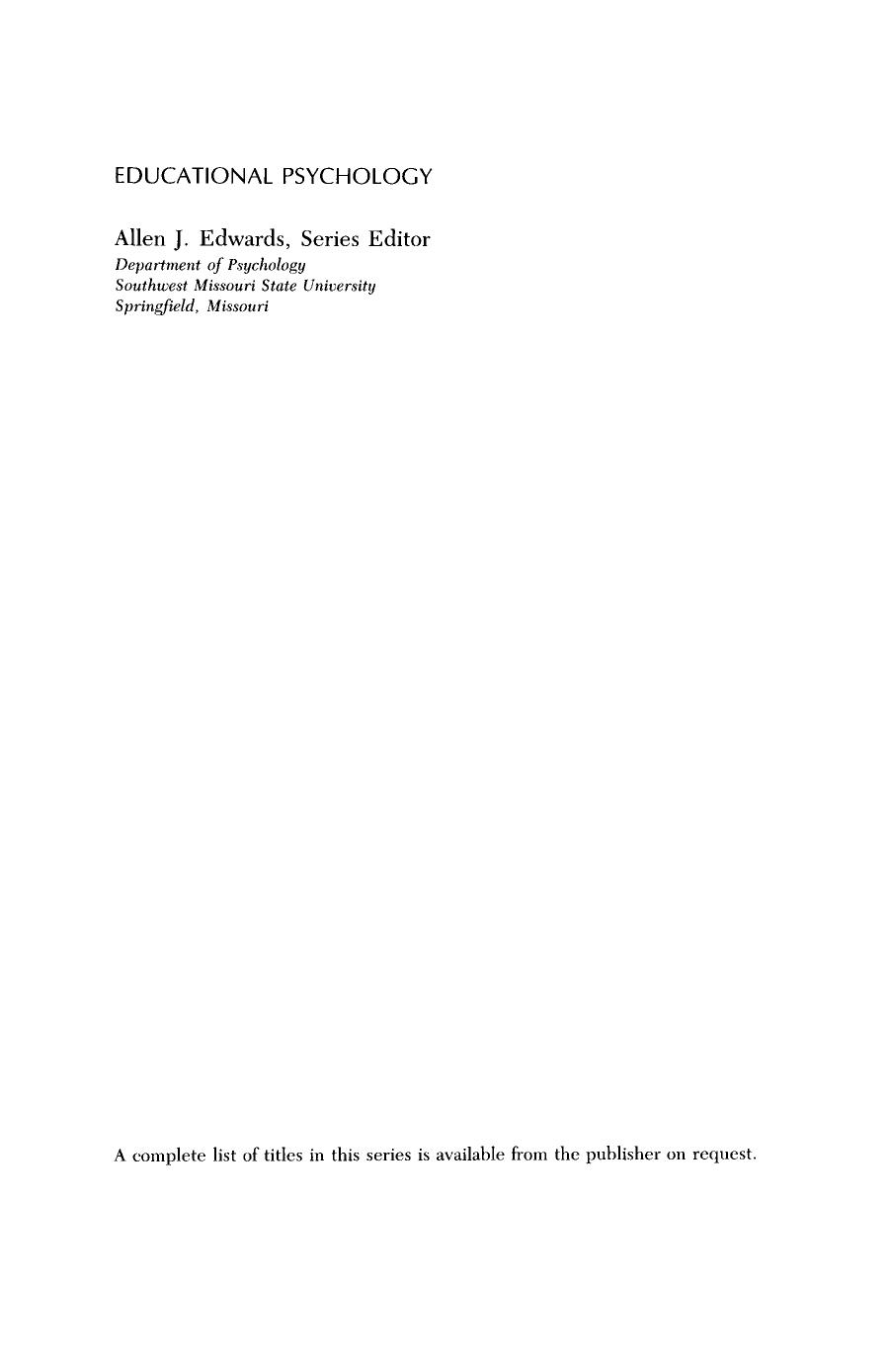 Learning and Study Strategies. Issues in Assessment, Instruction, and Evaluation by Claire E. Weinstein Ernest T. Goetz Patricia A. Alexander Allen J. Edwards