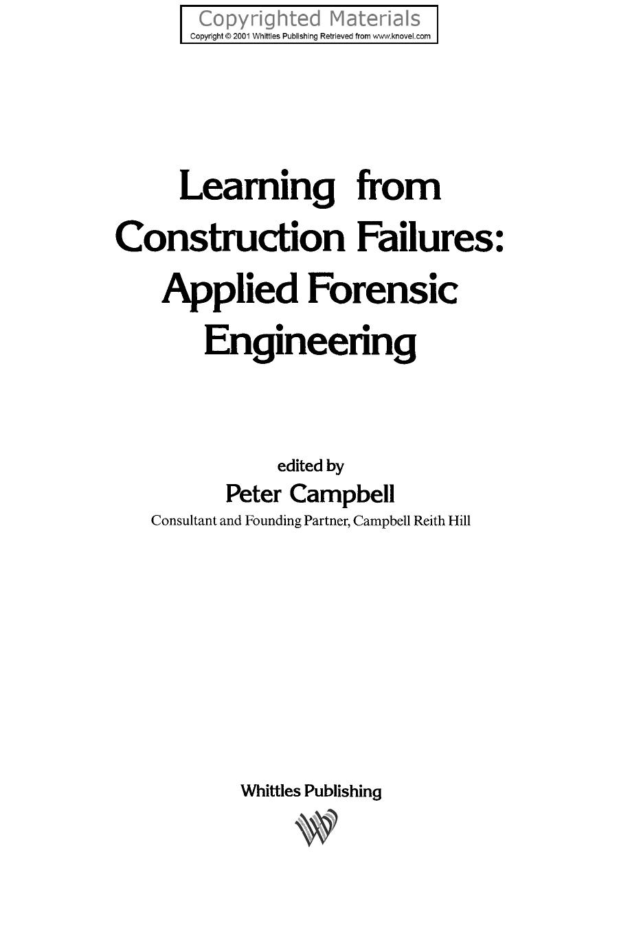 Learning from construction failures : applied forensic engineering by Peter Campbell Peter Campbell