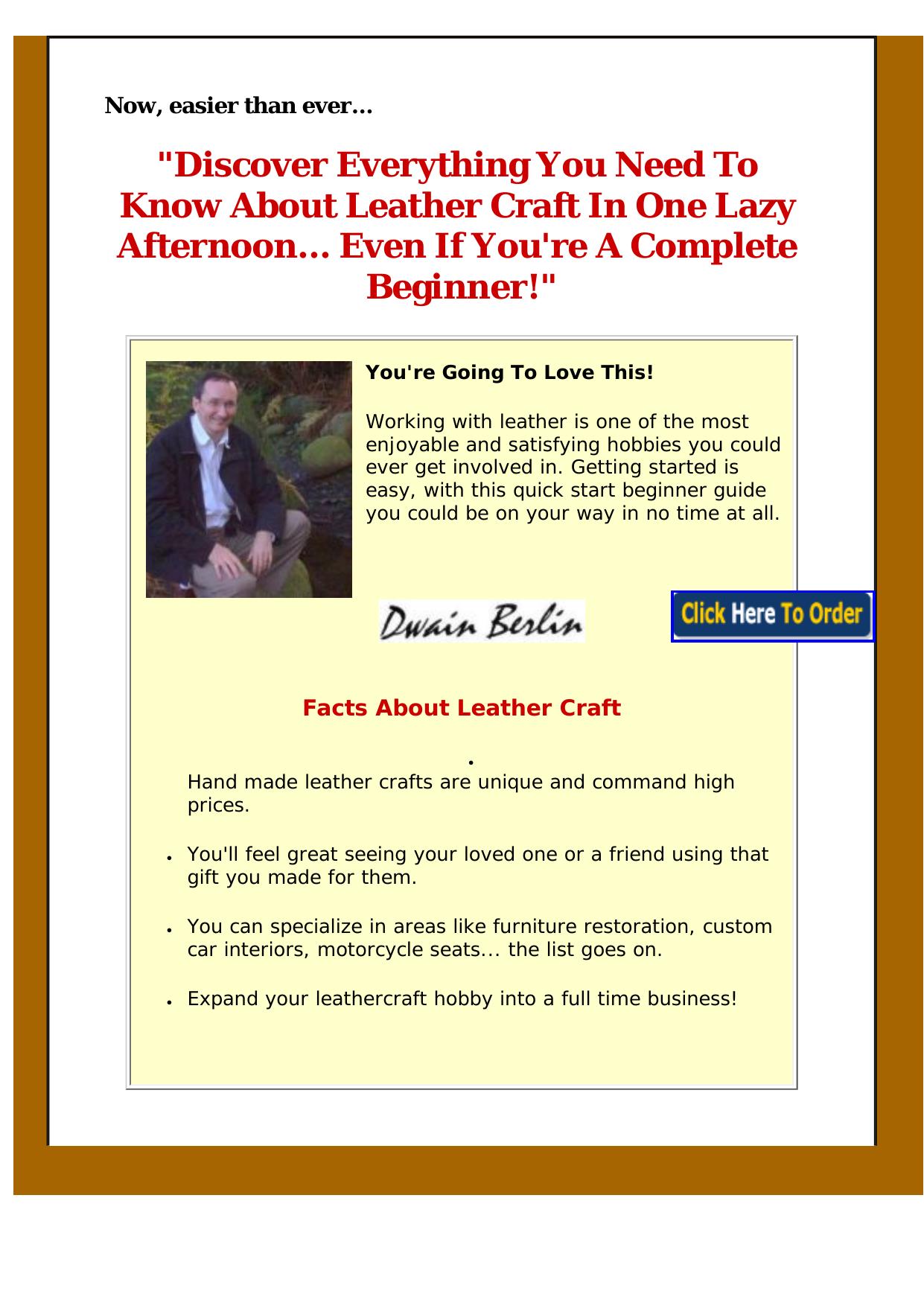 Leather Craft Secrets. by Best of Kuszter's Collection