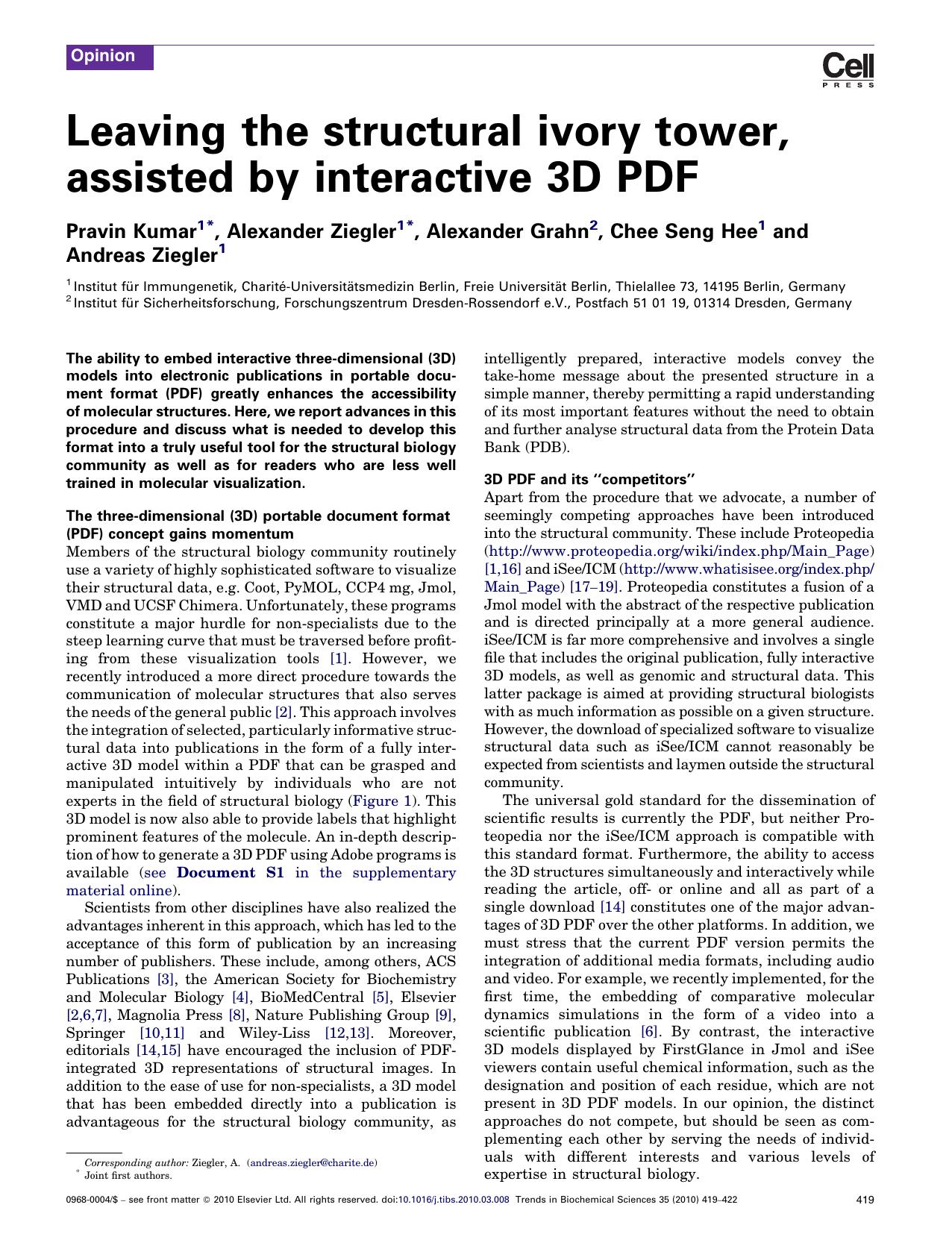 Leaving the structural ivory tower, assisted by interactive 3D PDF by Pravin Kumar
