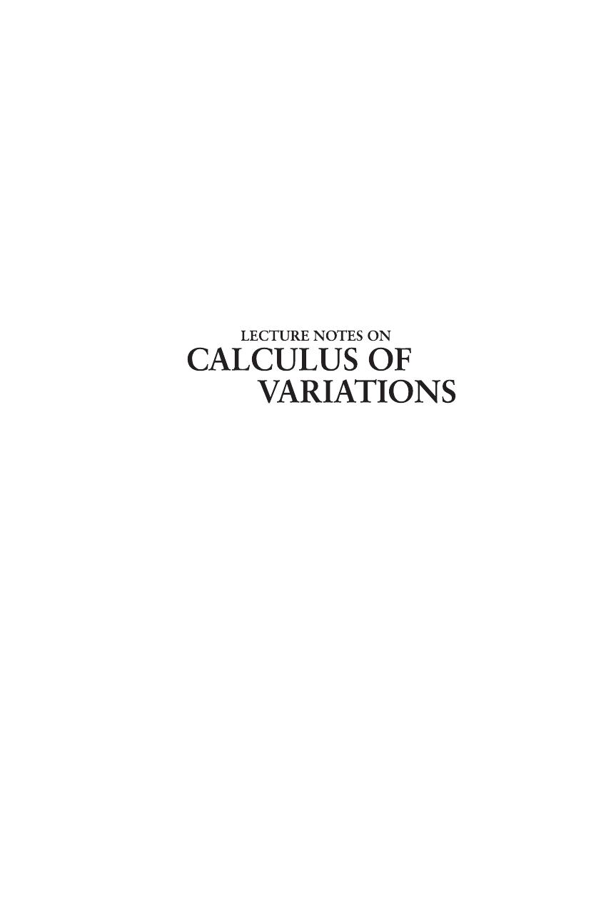 Lecture Notes On Calculus Of Variations (Peking University Mathematics) by Kung-Ching Chang