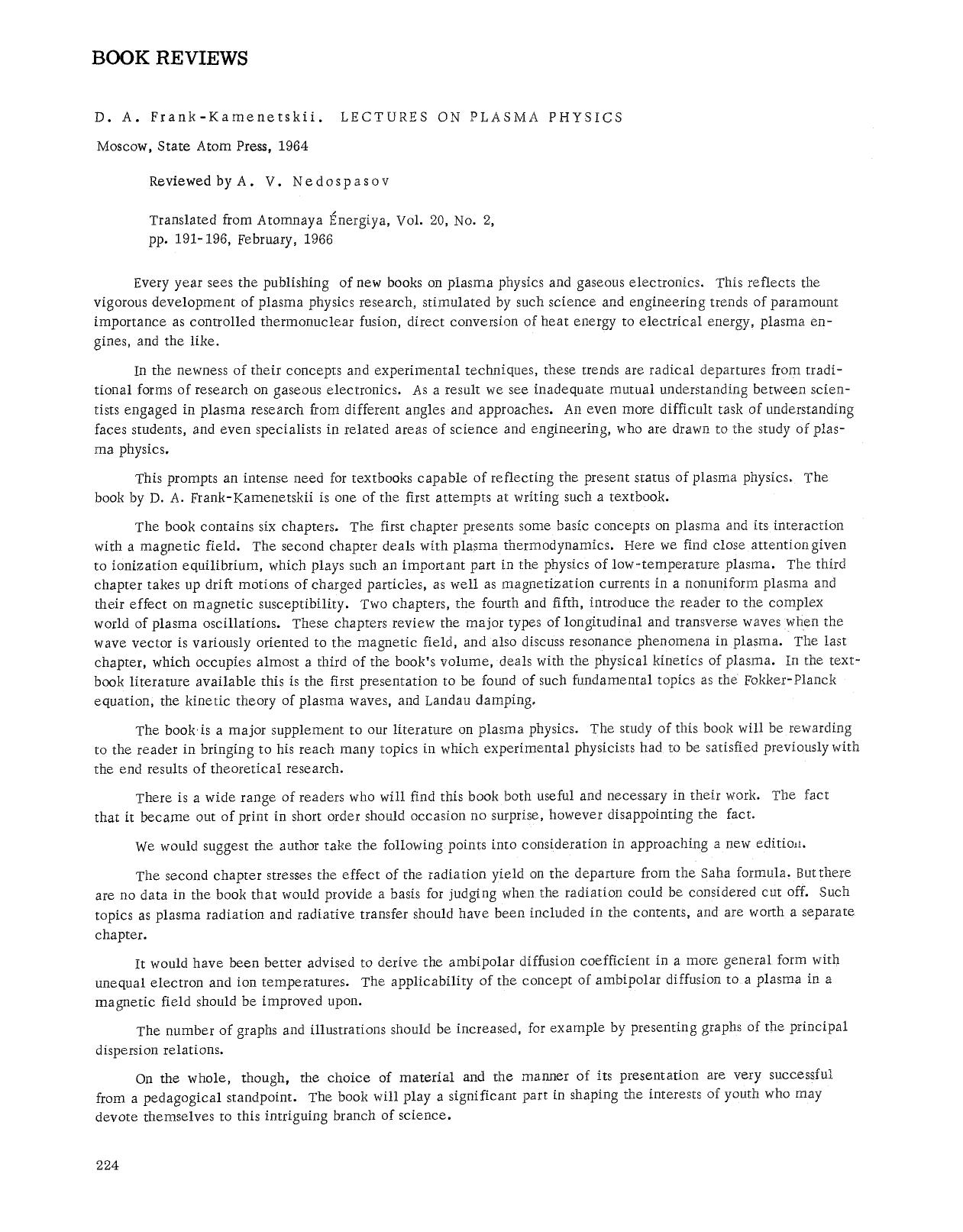 Lectures on plasma physics by Unknown