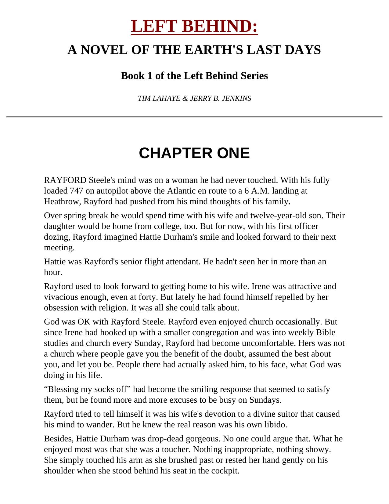 Left Behind - Left Behind Series 1 by Tim Lahaye & Jerry Jenkins