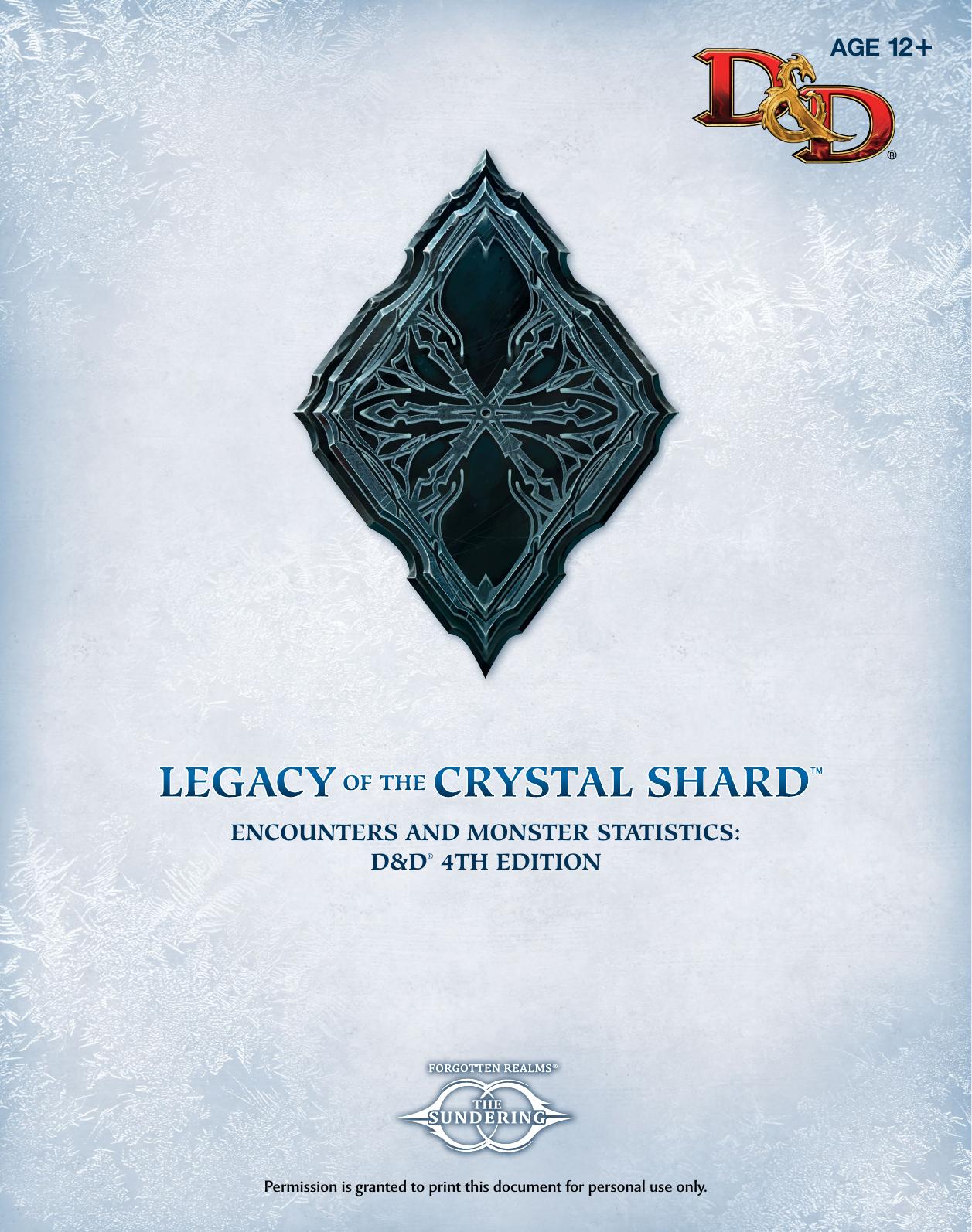 Legacy of the Crystal Shard by 4e Encounters & Statistics