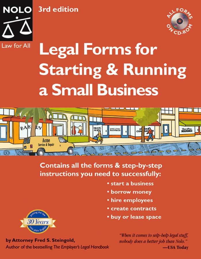 Legal Forms for Starting & Running a Small Business, 3rd Ed by Fred S. Steingold