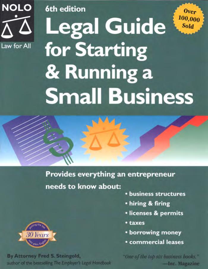 Legal Guide for Starting & Running a Small Business by Fred Steingold