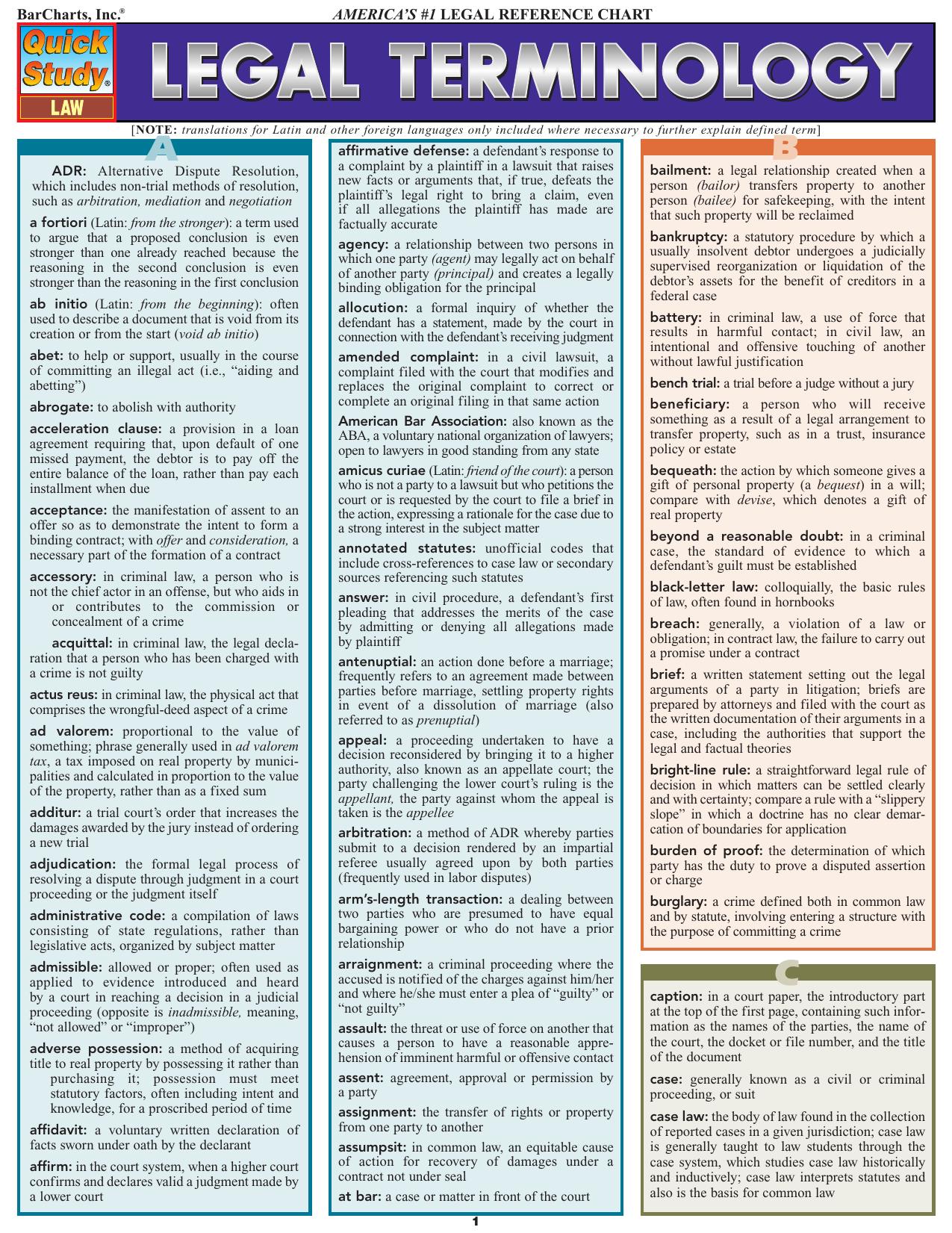 Legal Terminology by Unknown