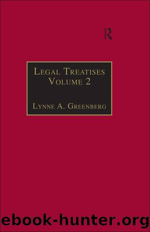 Legal Treatises by Lynne A. Greenberg