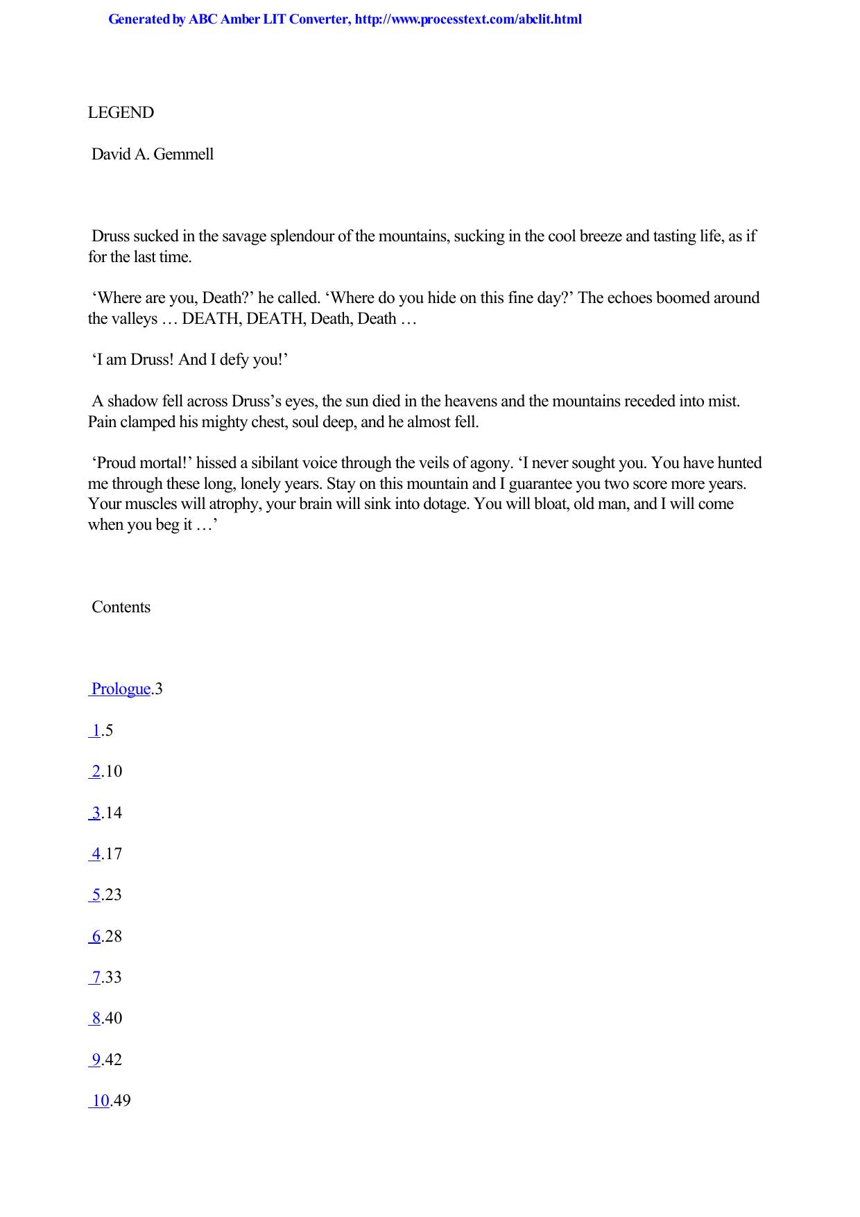 Legend by David Gemmell