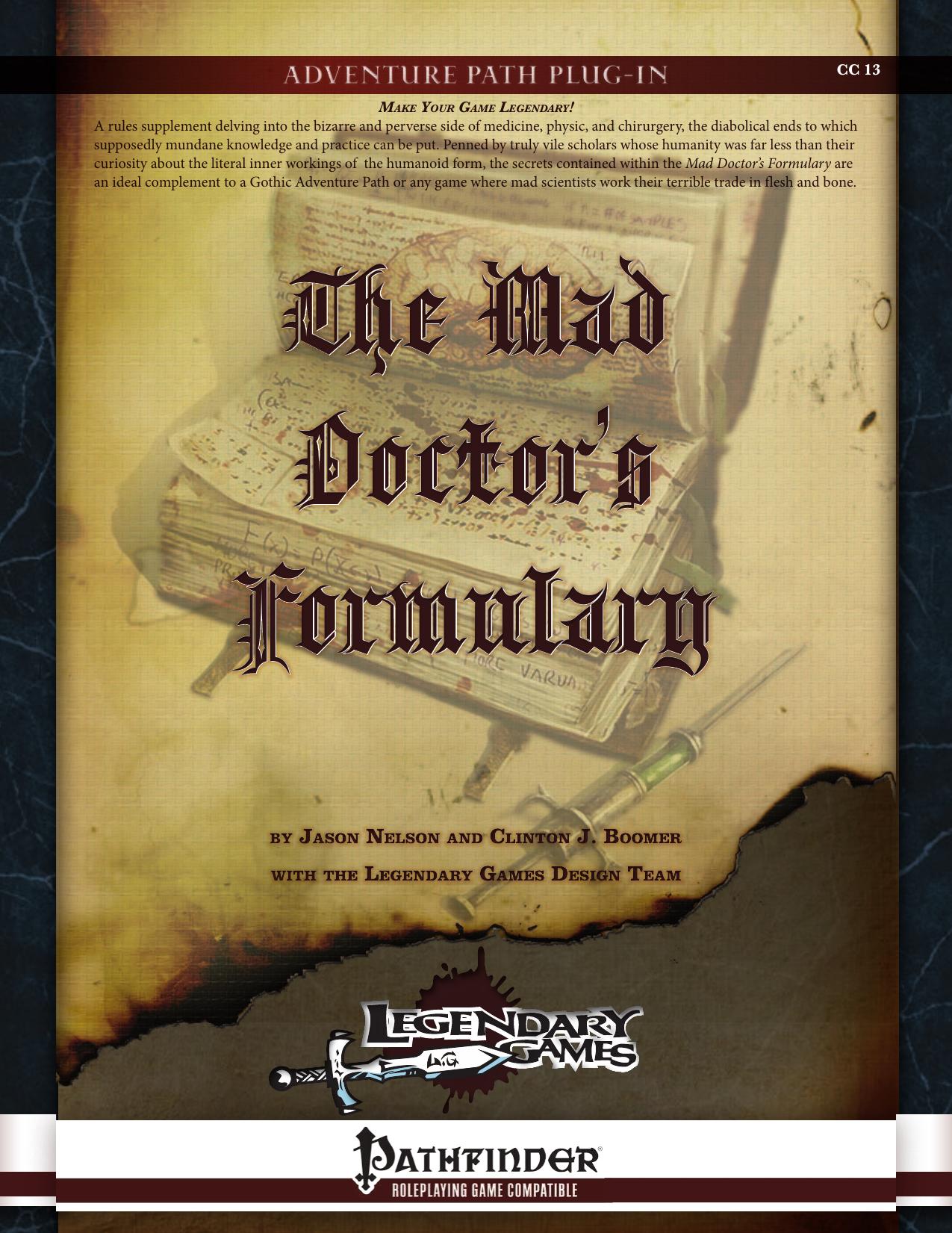 Legendary Games by The Mad Doctor's Formulary