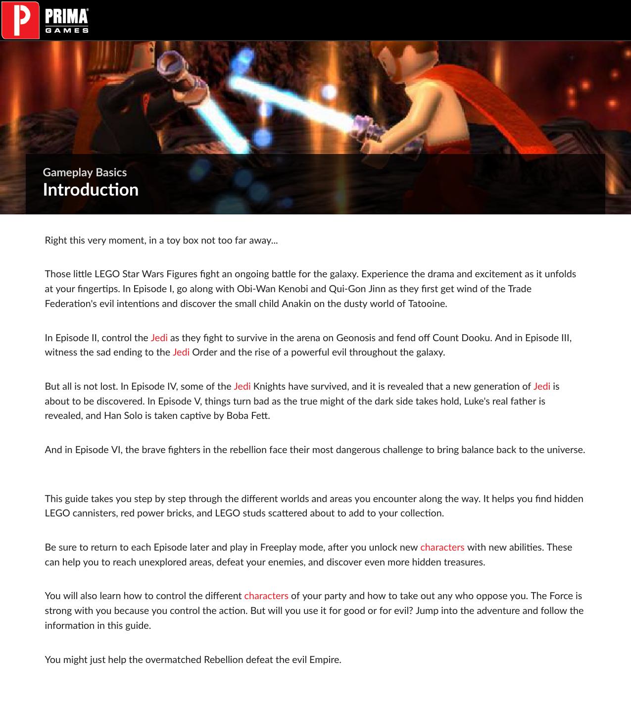 Lego Star Wars The Complete Saga eGuide by Unknown