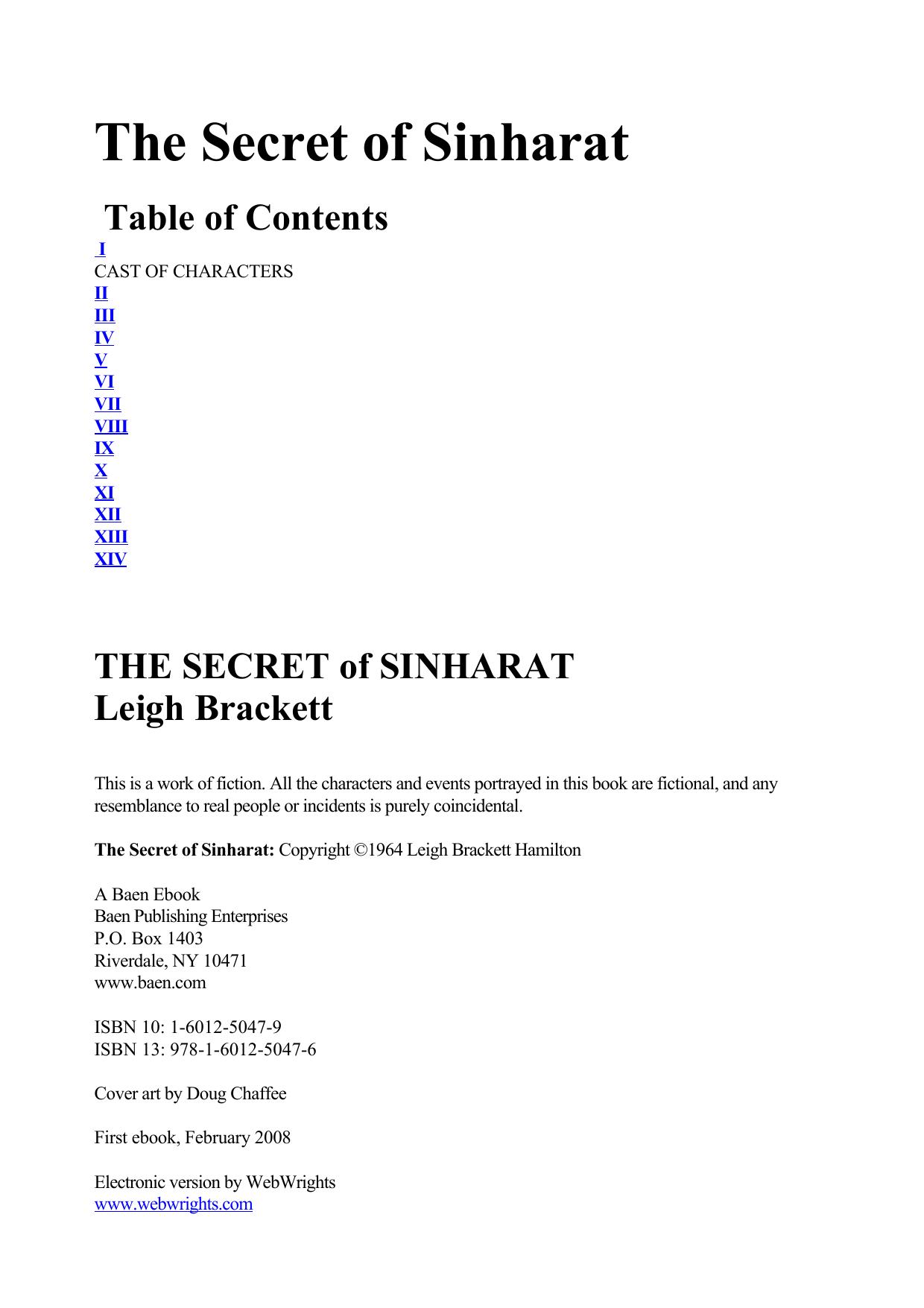 Leigh Brackett - Eric John Stark 01 by The Secret of Sinharat