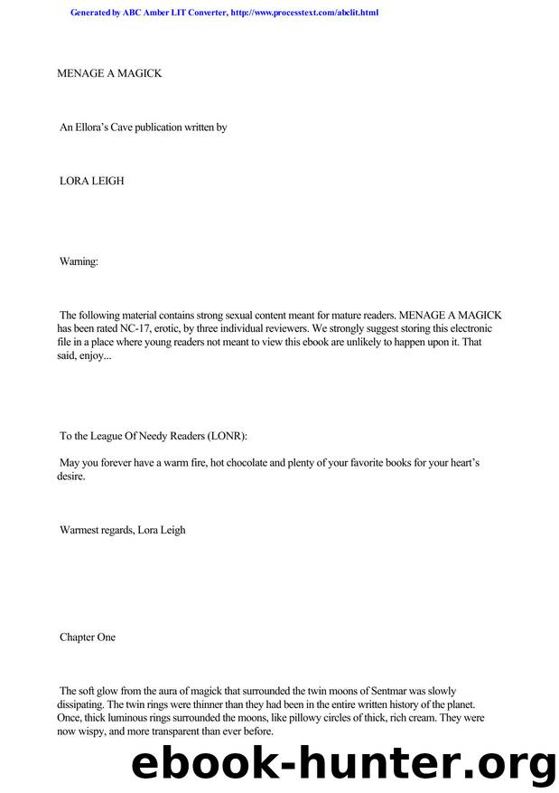 Leigh, Lora - Wizard Twins 1 by Menage A Magick (Ellora's Cave)