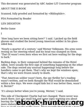 Len Deighton - Spy 01 - Berlin by Berlin Game