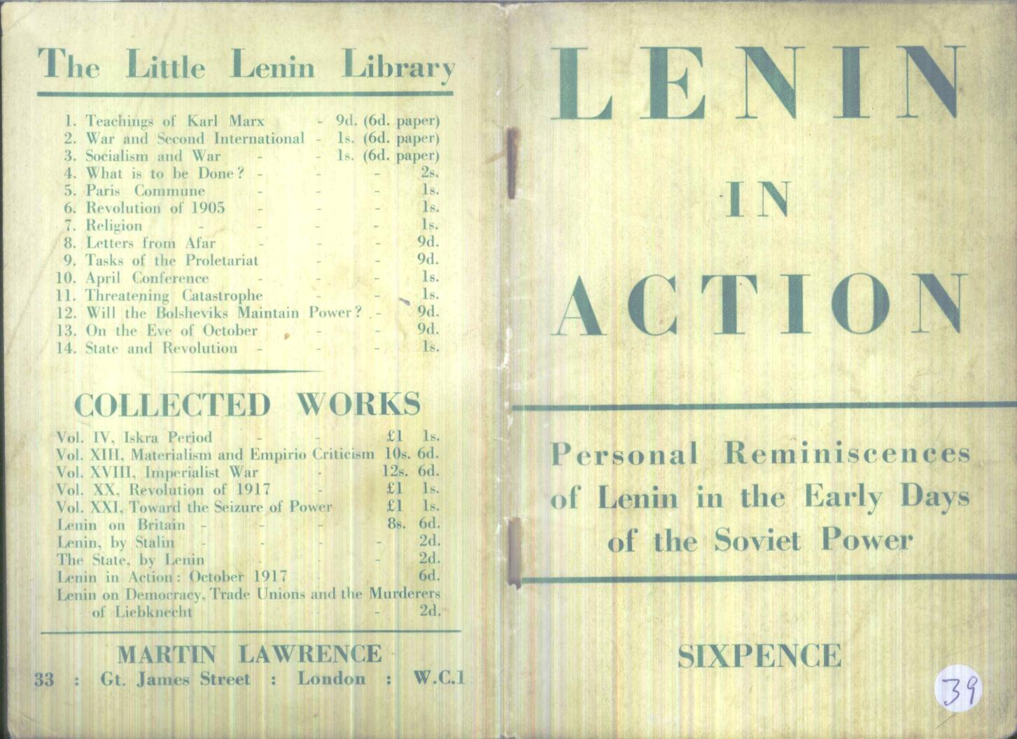 Lenin in action-The early days of soviet power by Stalin & others