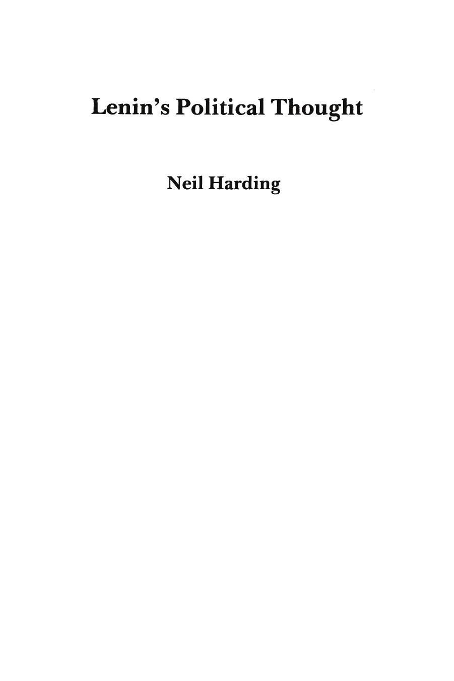 Lenin's political thought by Harding Neil