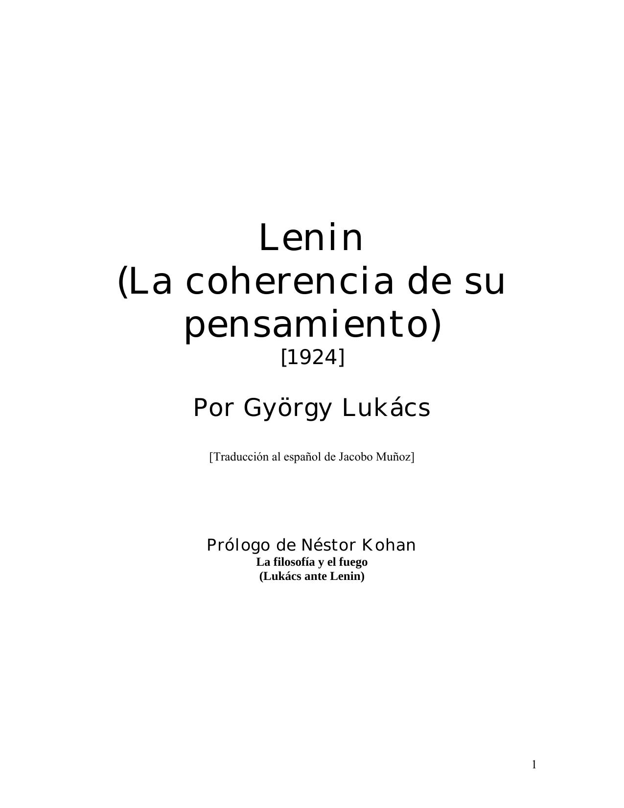 Lenin: by Nestor Kohan